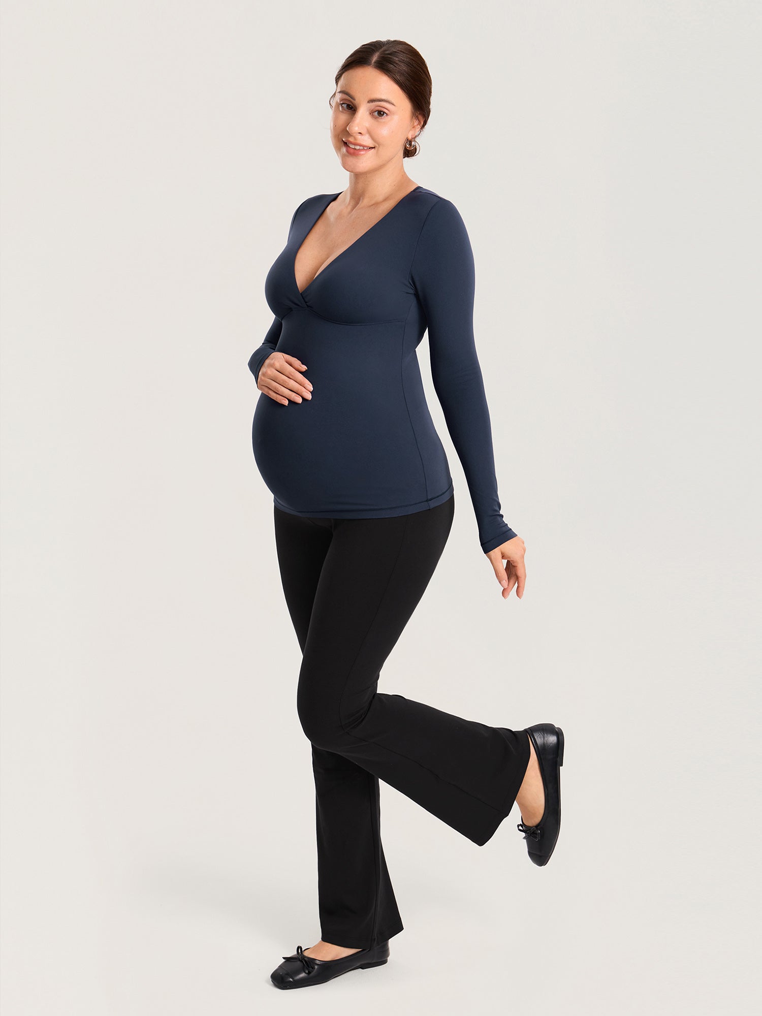 Crossover Maternity Tops & Flare Leggings