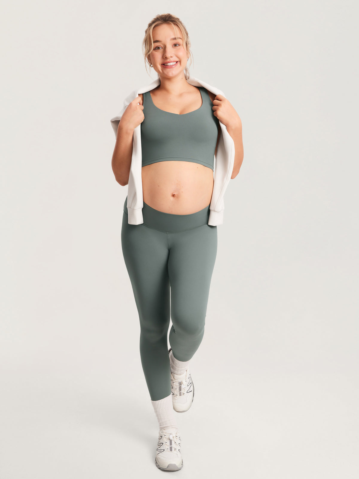 Natrelax® Nursing Crop Tank Top Grey Sage