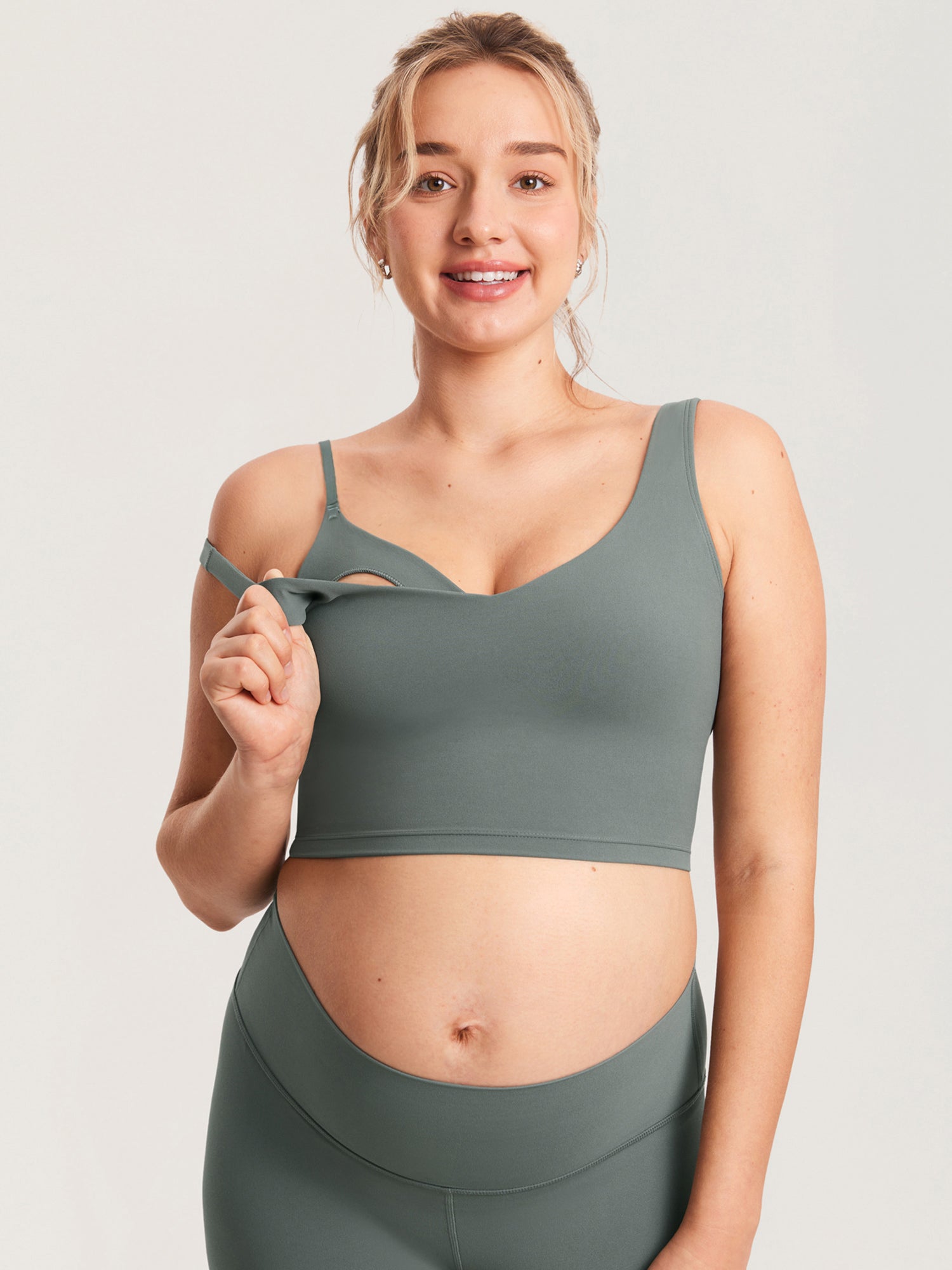 MOMANDA Women's Natrelax® Nursing Crop Tank Top - V Neck