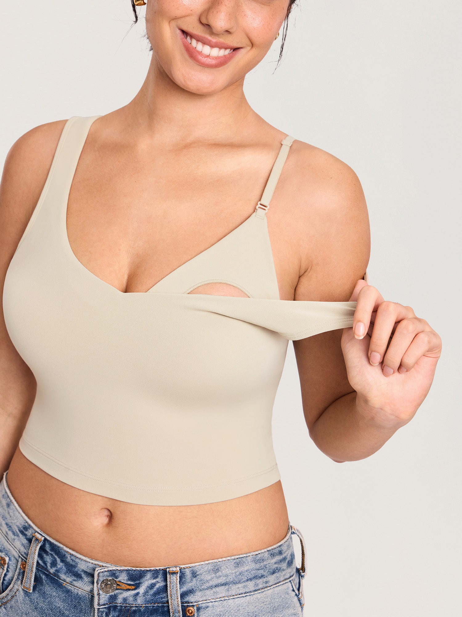 Natrelax® Nursing Crop Tank Top Mojave Tan