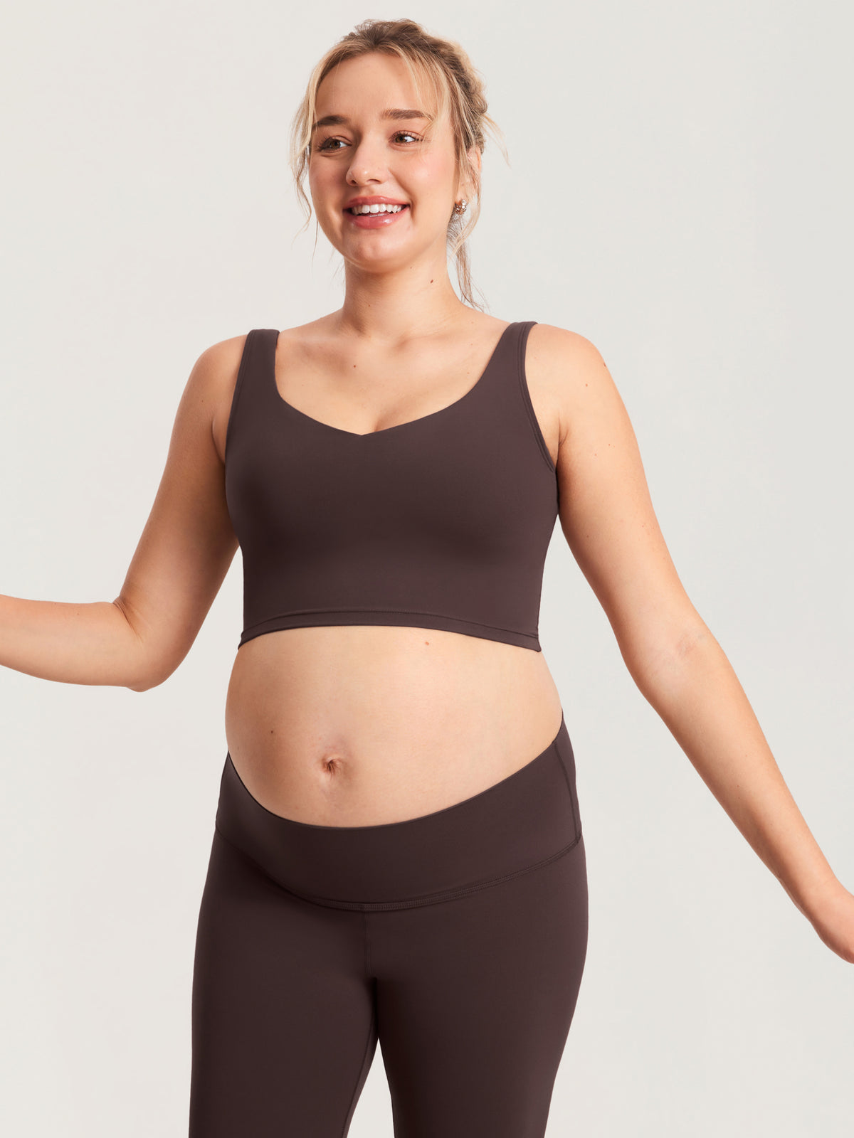 Natrelax® Nursing Crop Tank Top Hot Fudge Brown