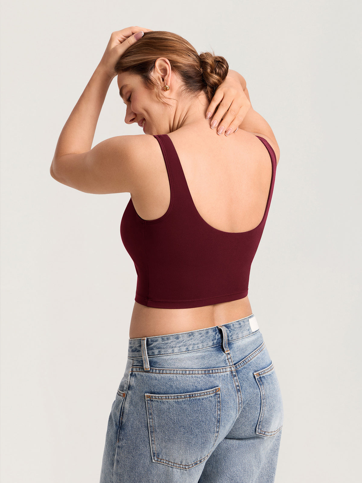 Natrelax® Nursing Crop Tank Top Red Merlot