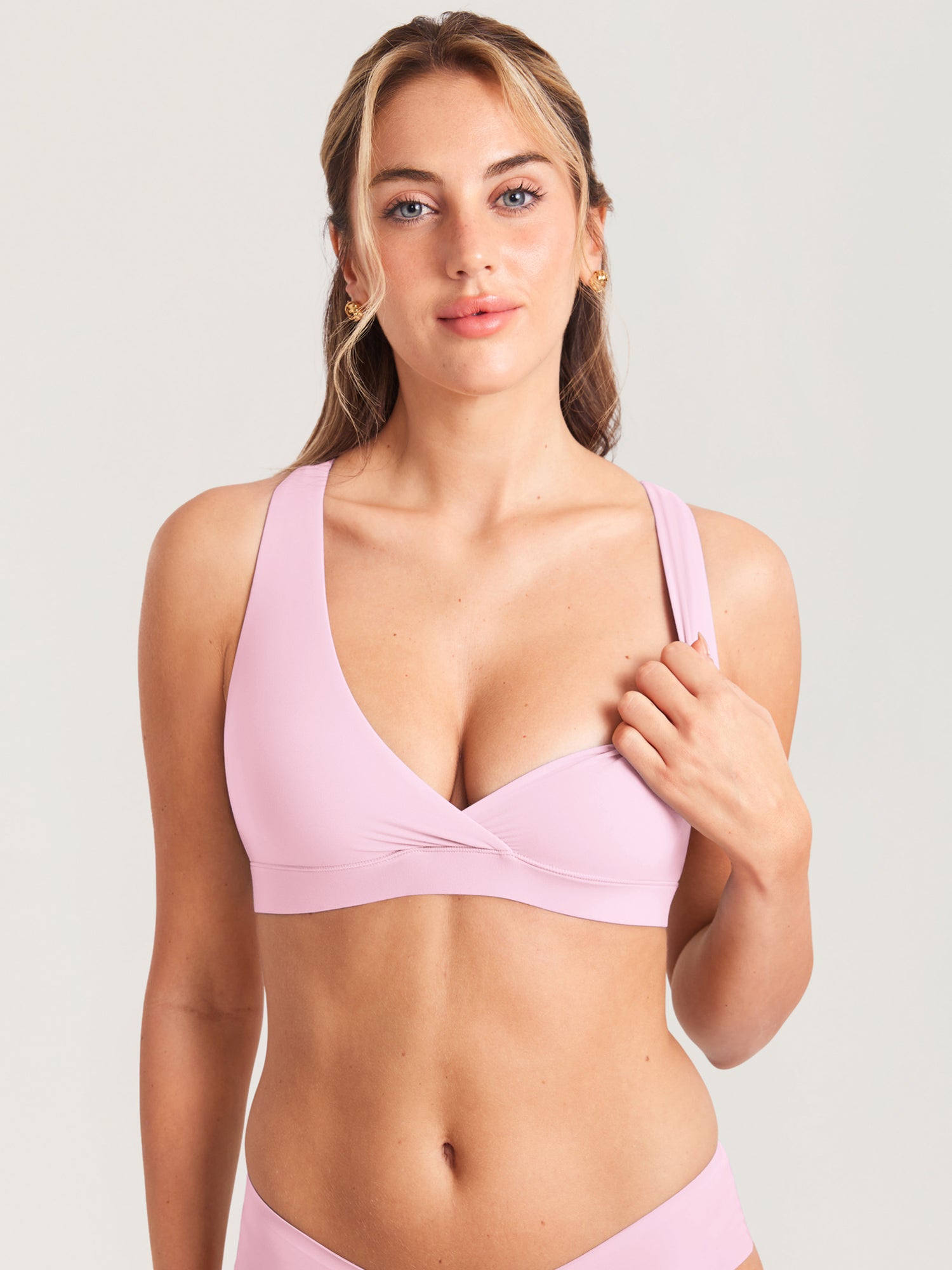Inbarely® Crossover Racerback Nursing Bra Sweet Pink