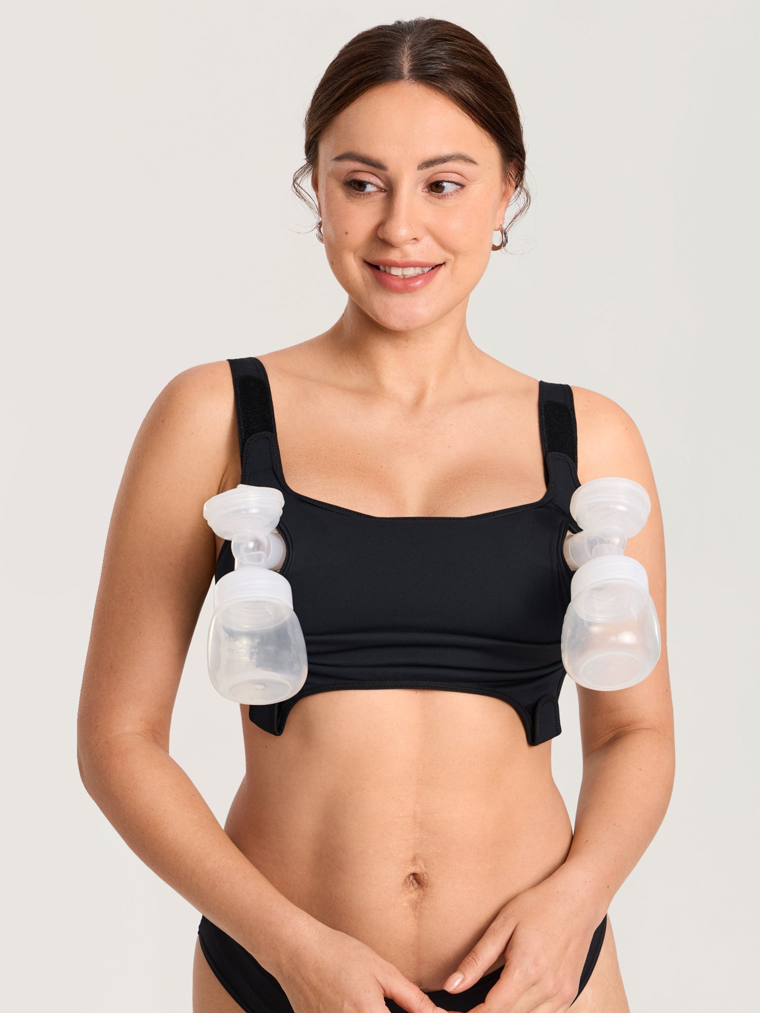 Natrelax® Velcro All-in-One Nursing & Pumping Bra Black