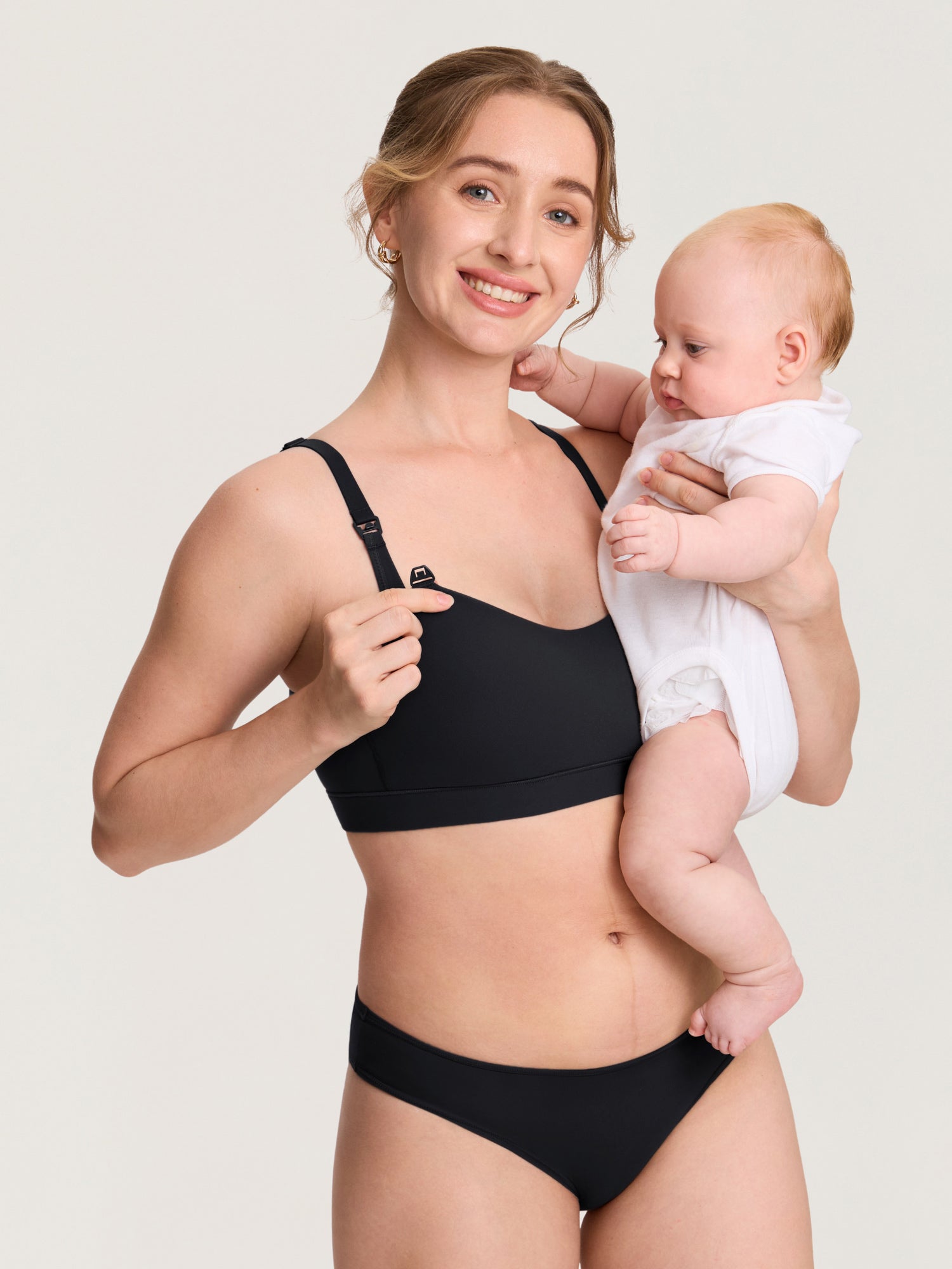 Inbarely® Plus Seamless Molded Nursing Bra Black