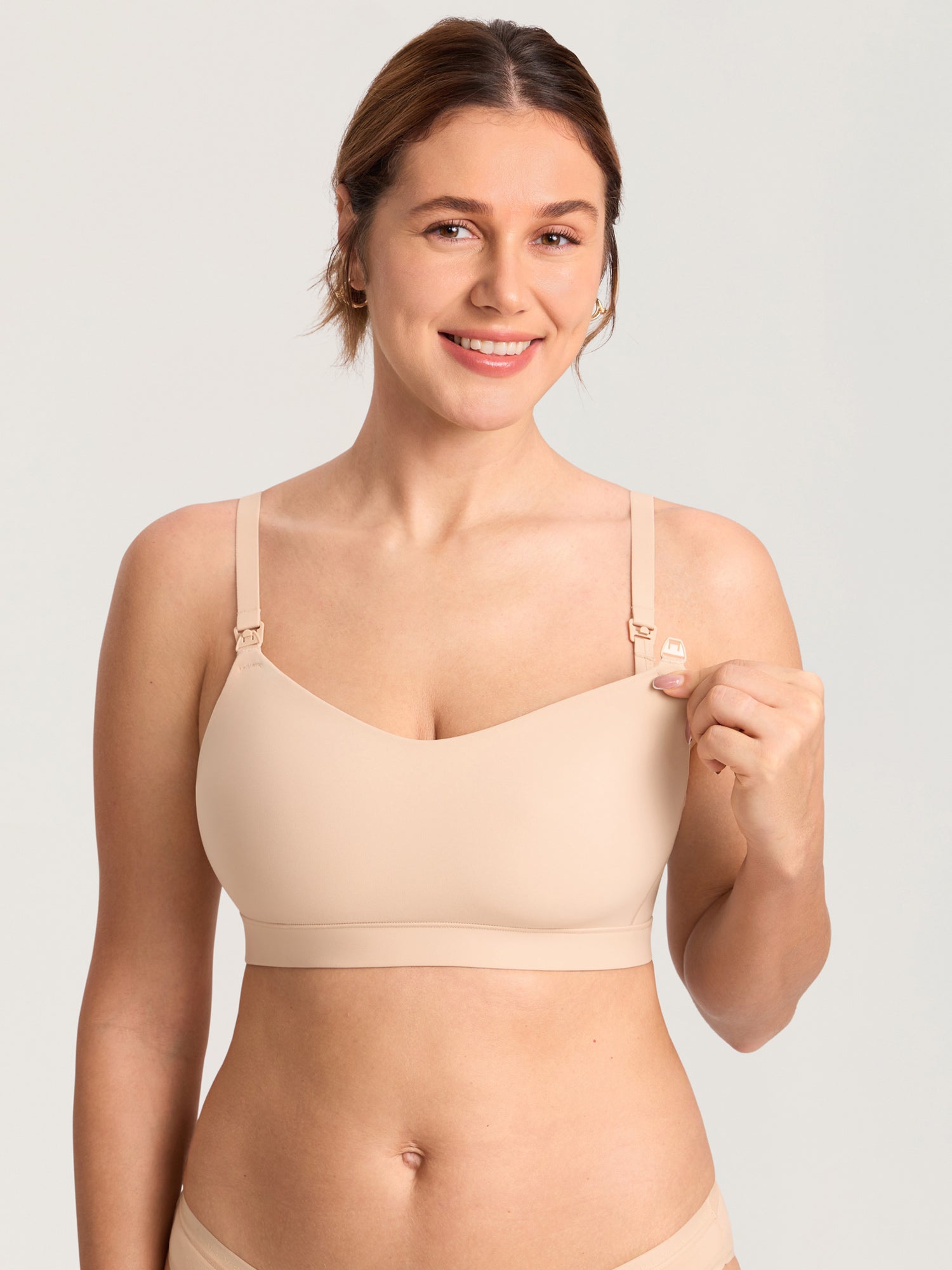 Inbarely® Plus Seamless Molded Nursing Bra Beige