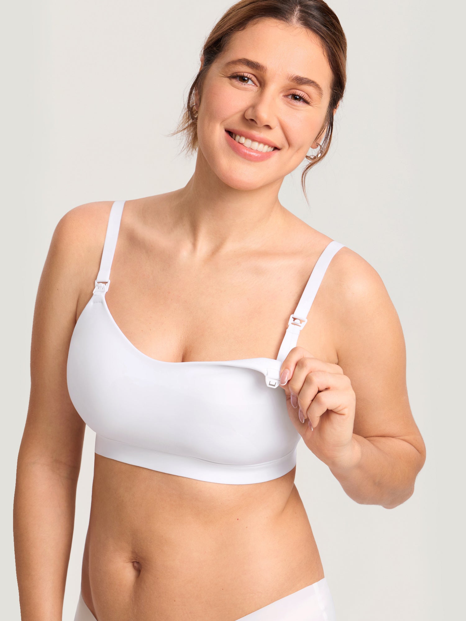 Inbarely® Plus Seamless Molded Nursing Bra White