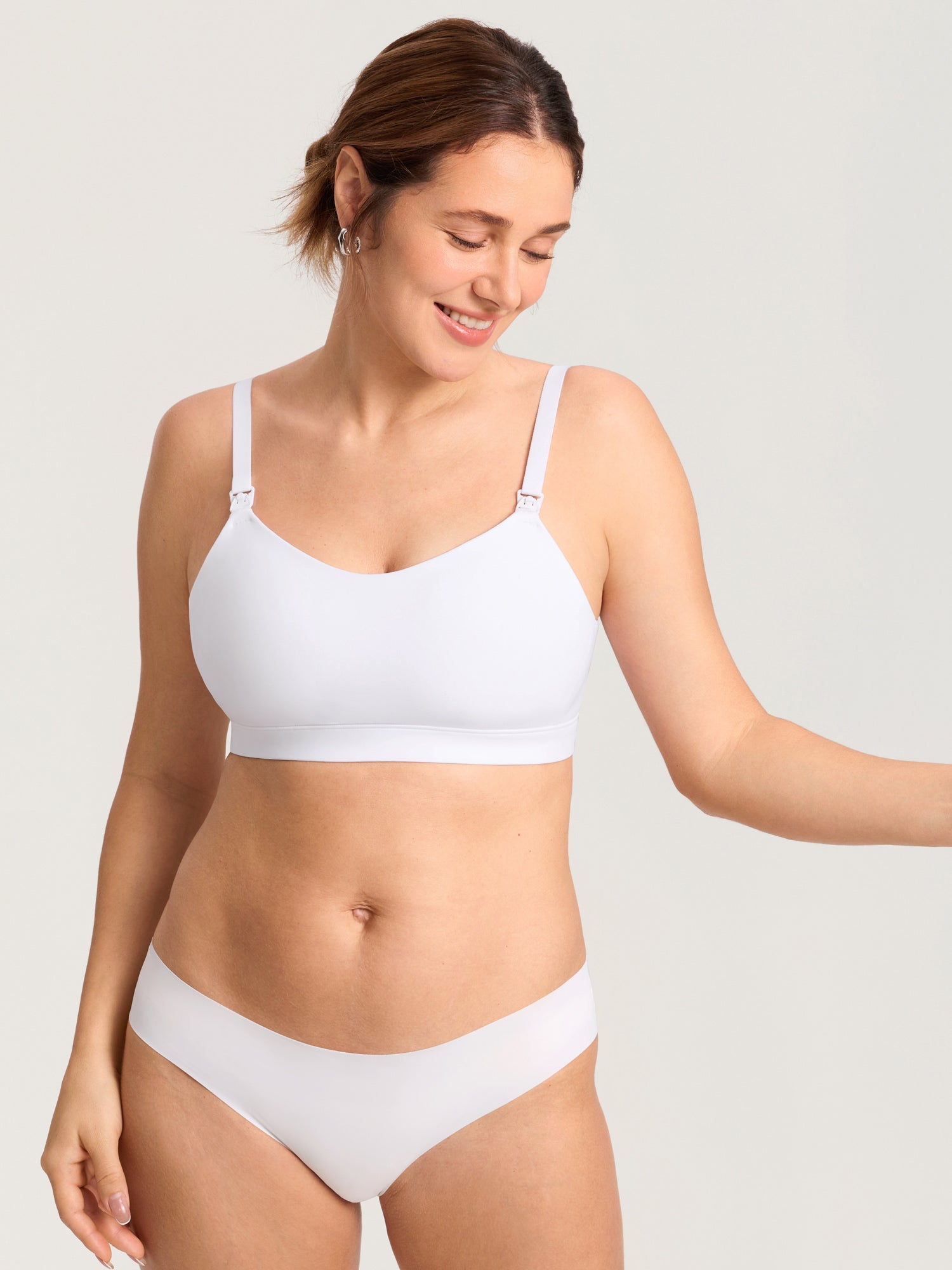 Inbarely® Plus Seamless Molded Nursing Bra White