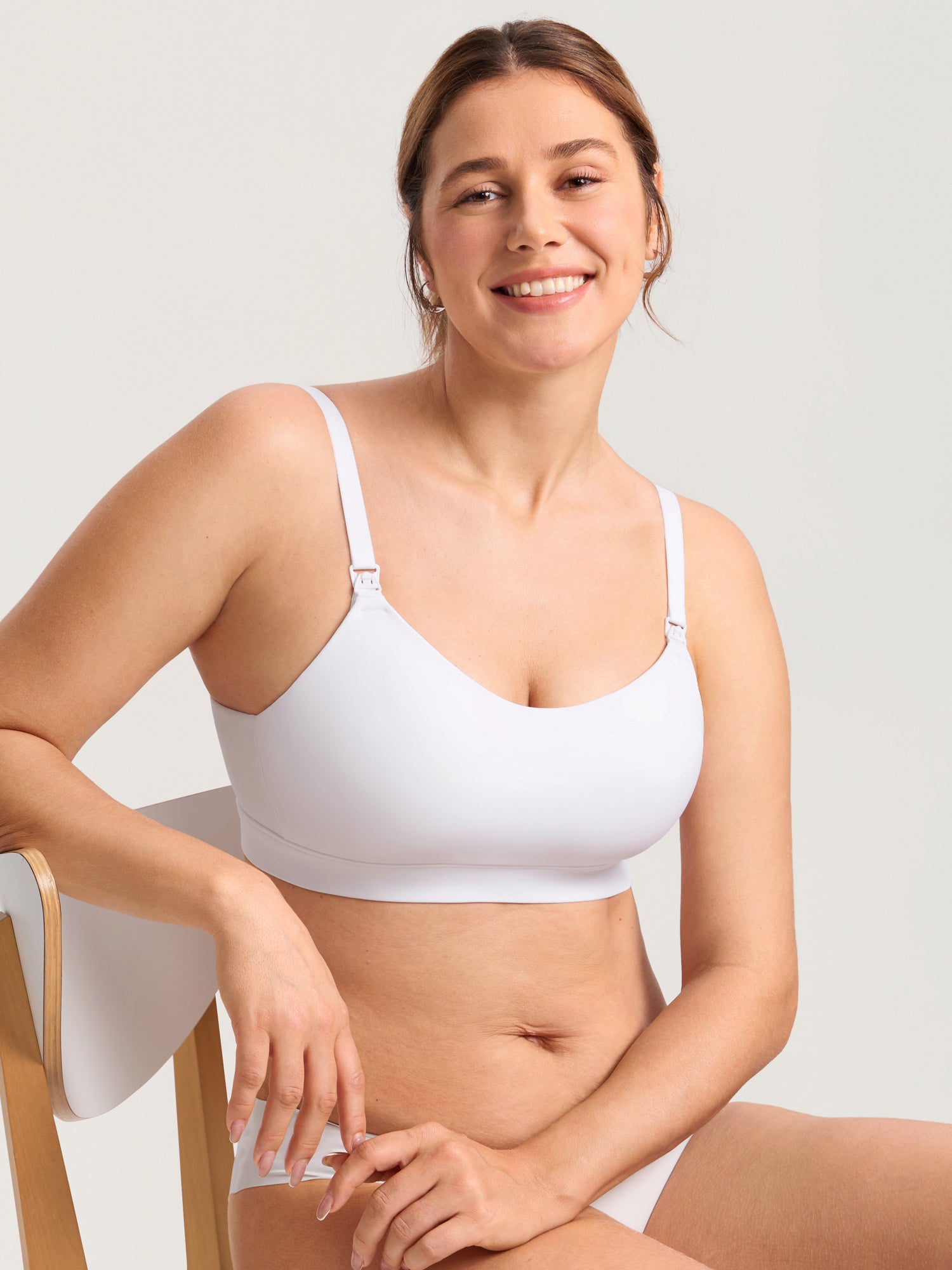 Inbarely® Plus Seamless Molded Nursing Bra White