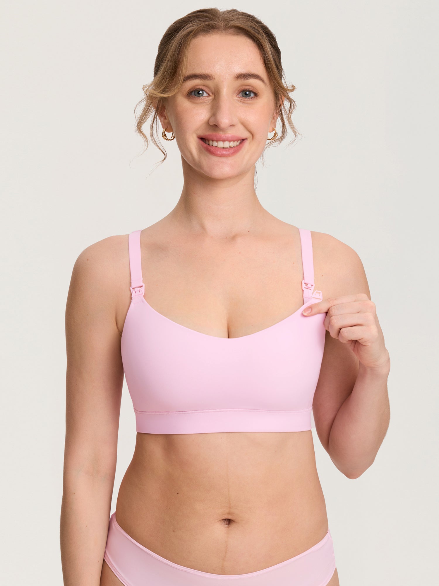 Inbarely® Plus Seamless Molded Nursing Bra Sweet Pink