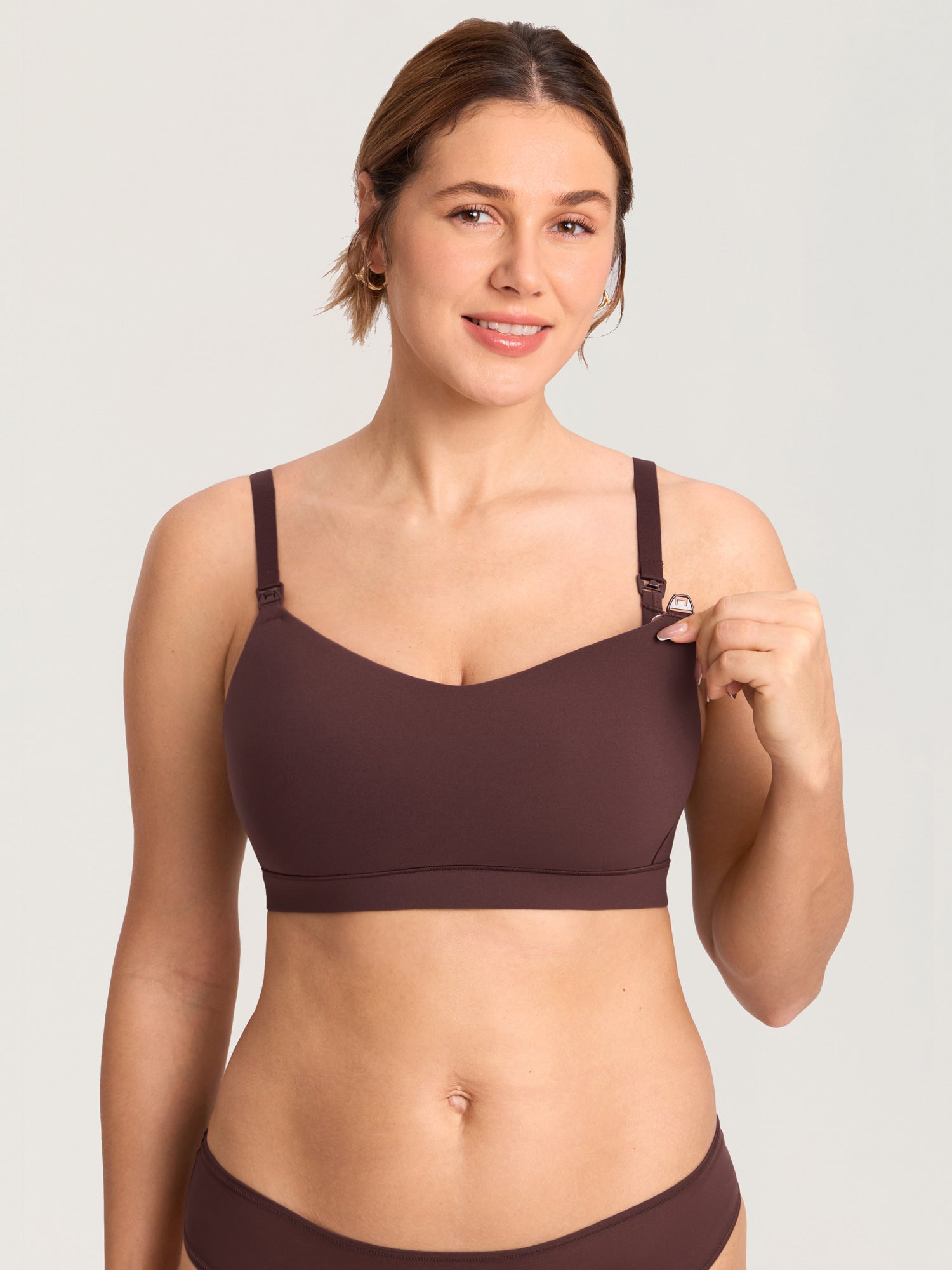 Inbarely® Plus Seamless Molded Nursing Bra Hazelnut