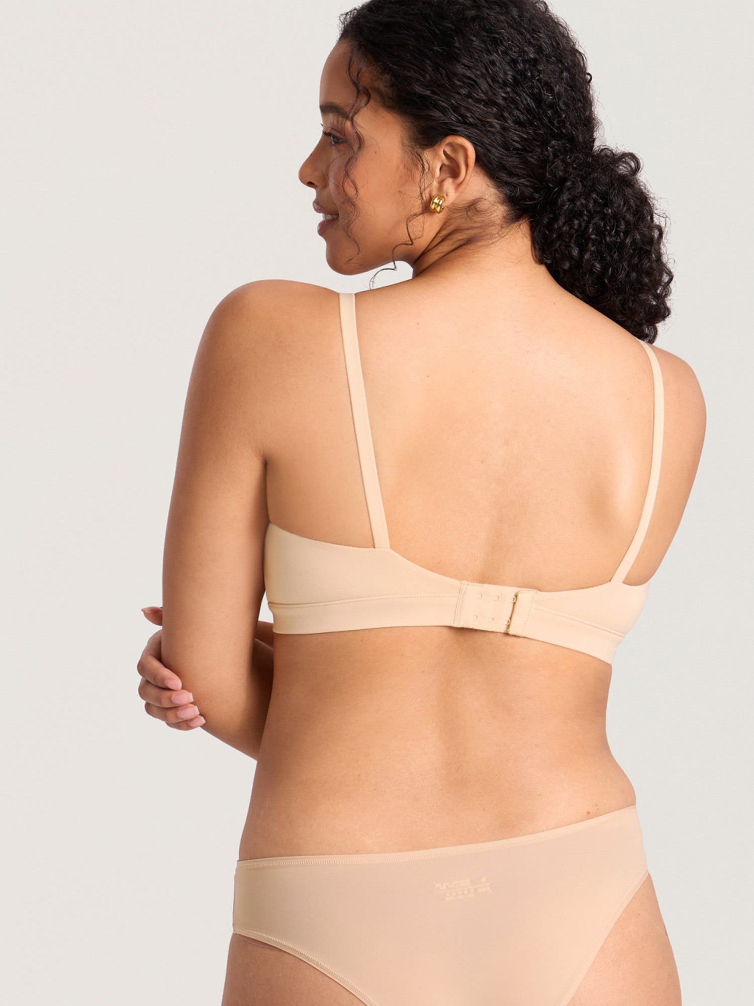 Cotton Scoop Neck Nursing Bralette Beige