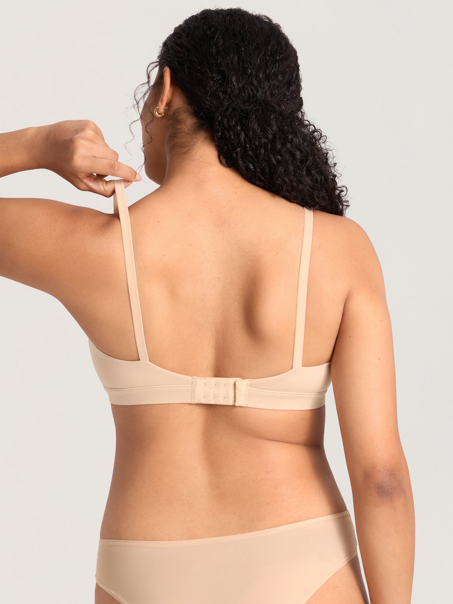 Cotton Lace Trim Nursing Bralette Beige