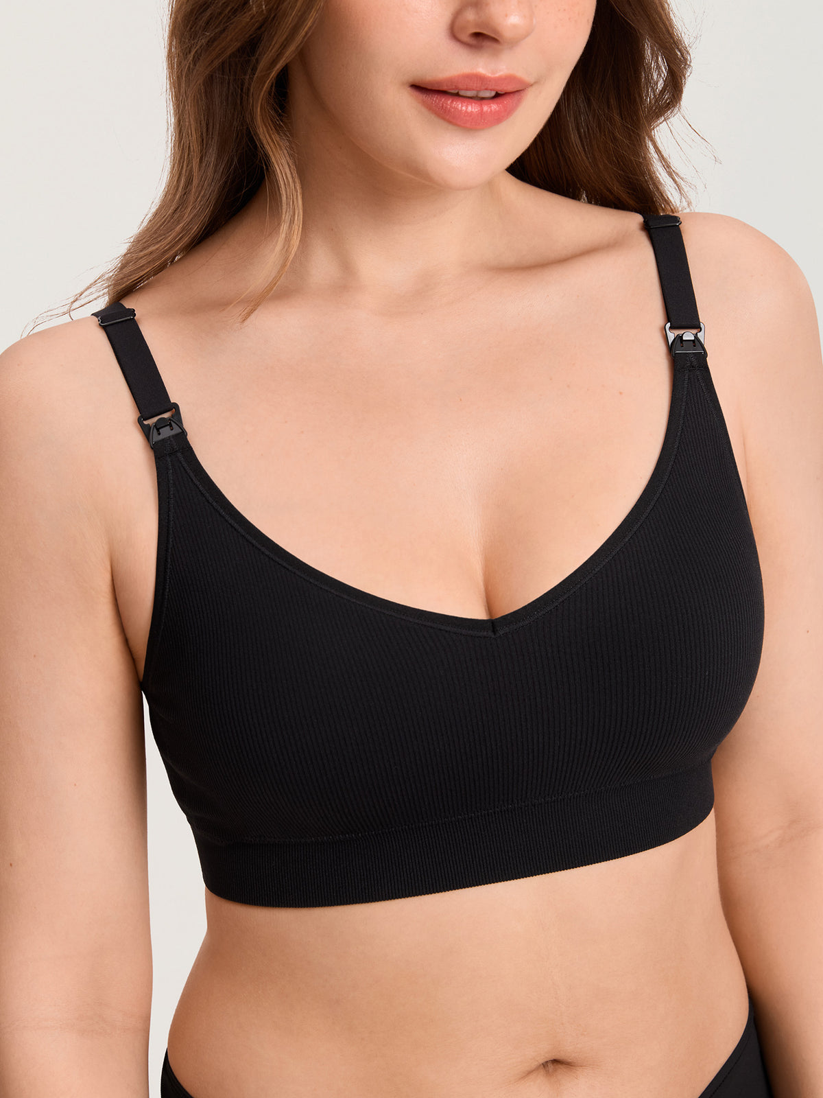 Leakproof Fixed Cup Ribbed Nursing Bra