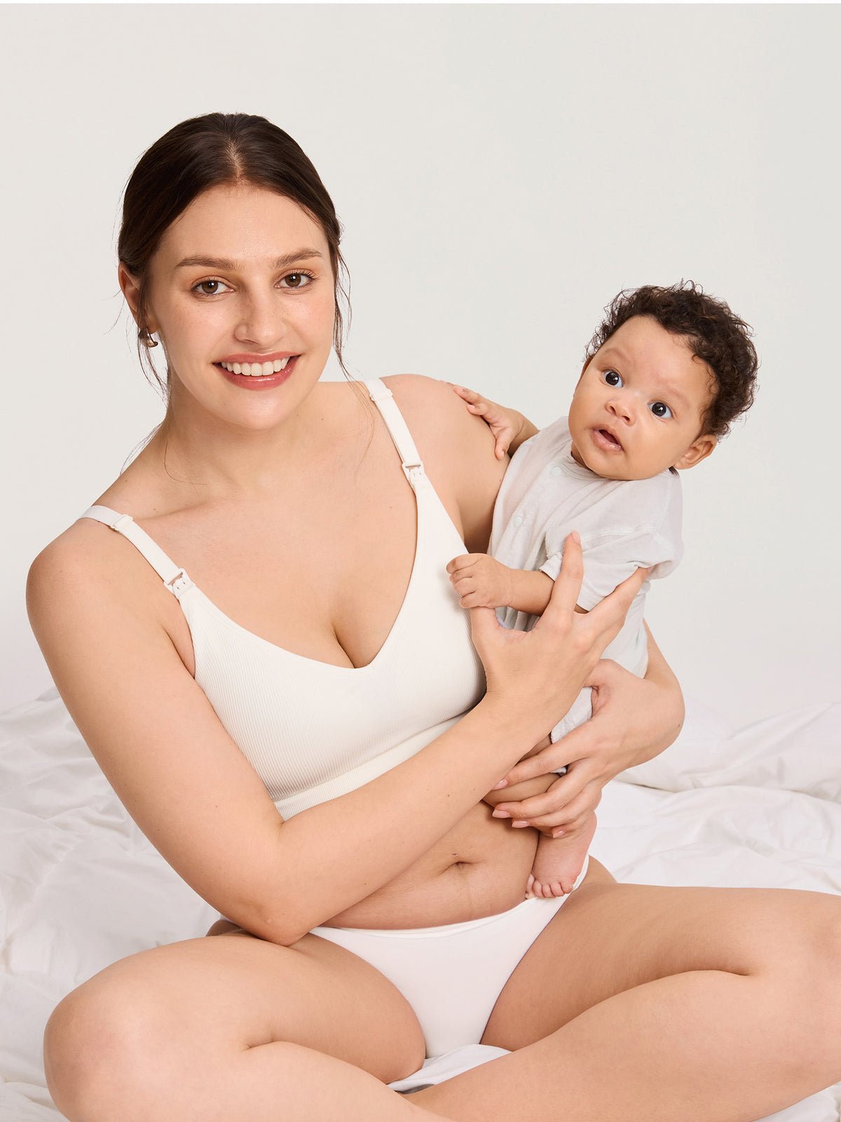 Leakproof Fixed Cup Ribbed Nursing Bra