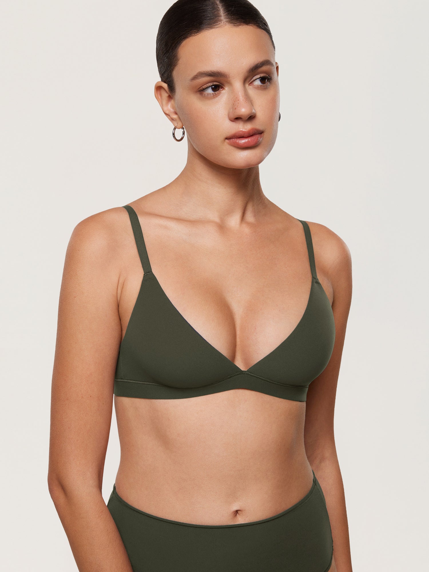 Inbarely® Soft Triangle Bralette Olive Green