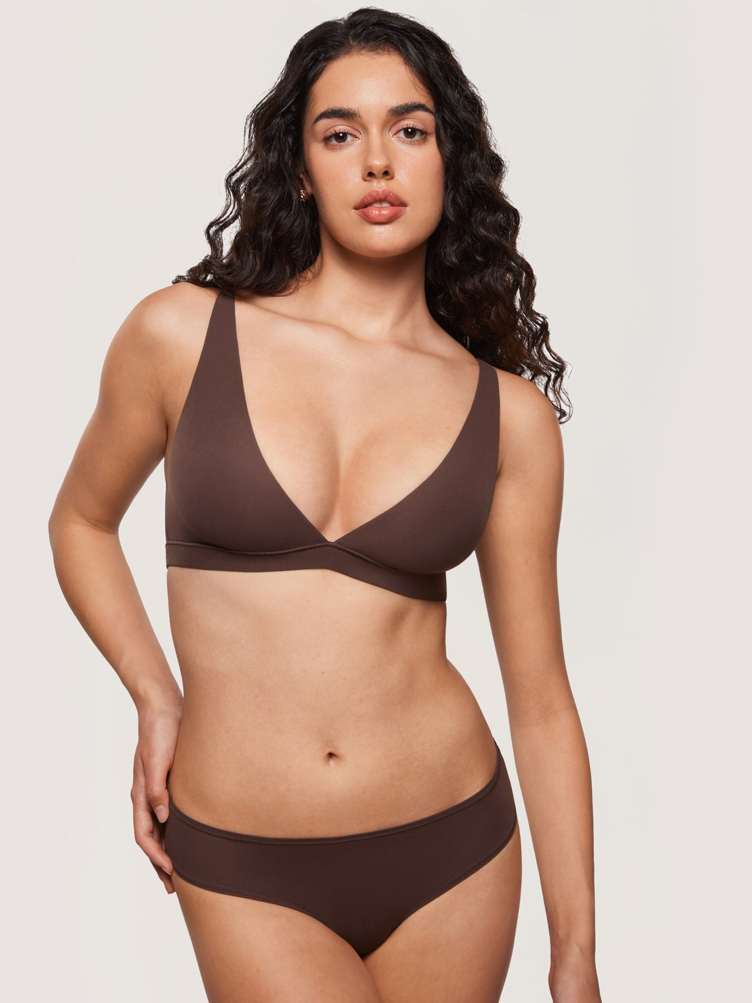Inbarely® Soft Deep V Bralette Hazelnut