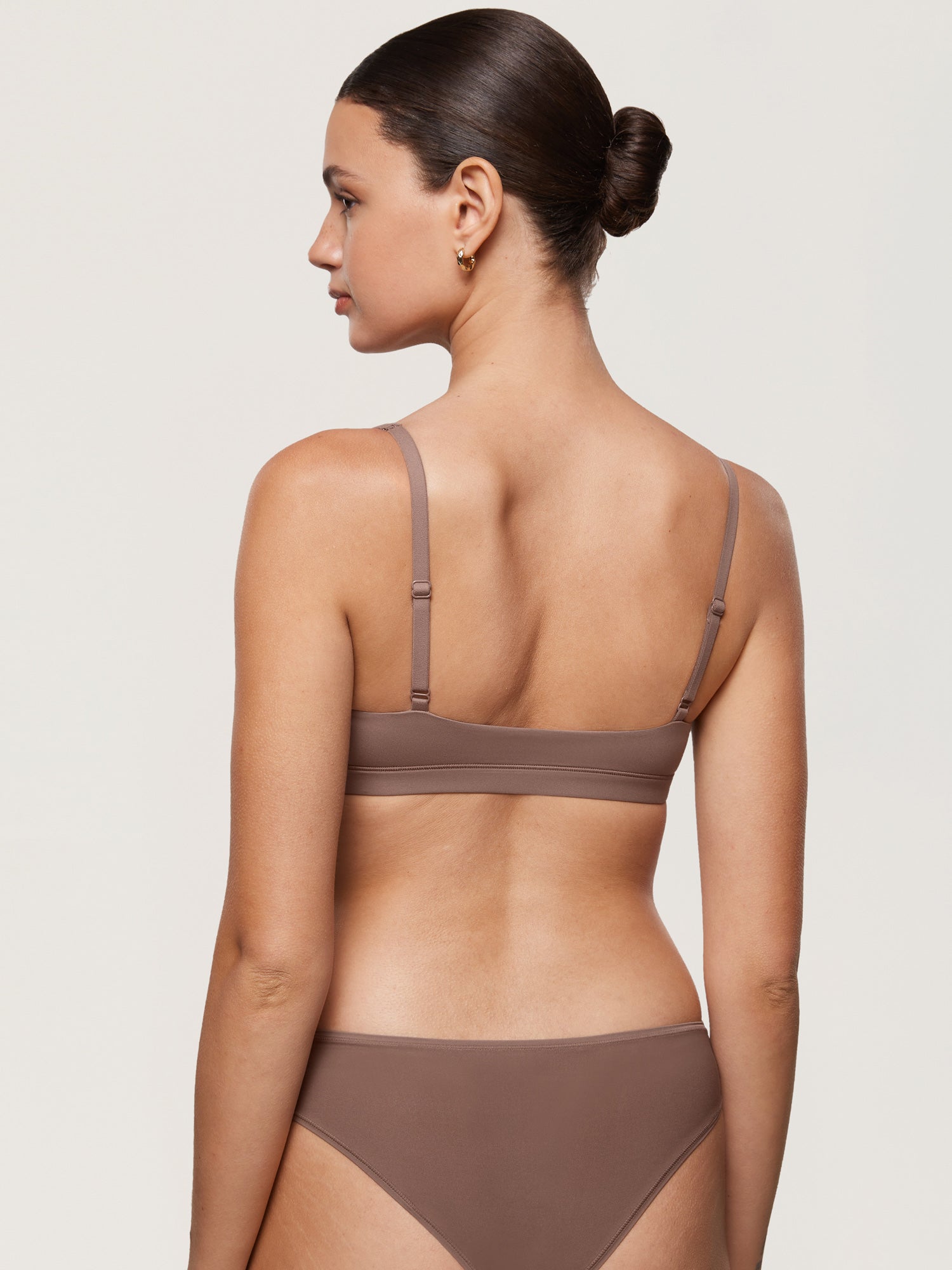 Inbarely® Soft Deep V Bralette Brown Purple