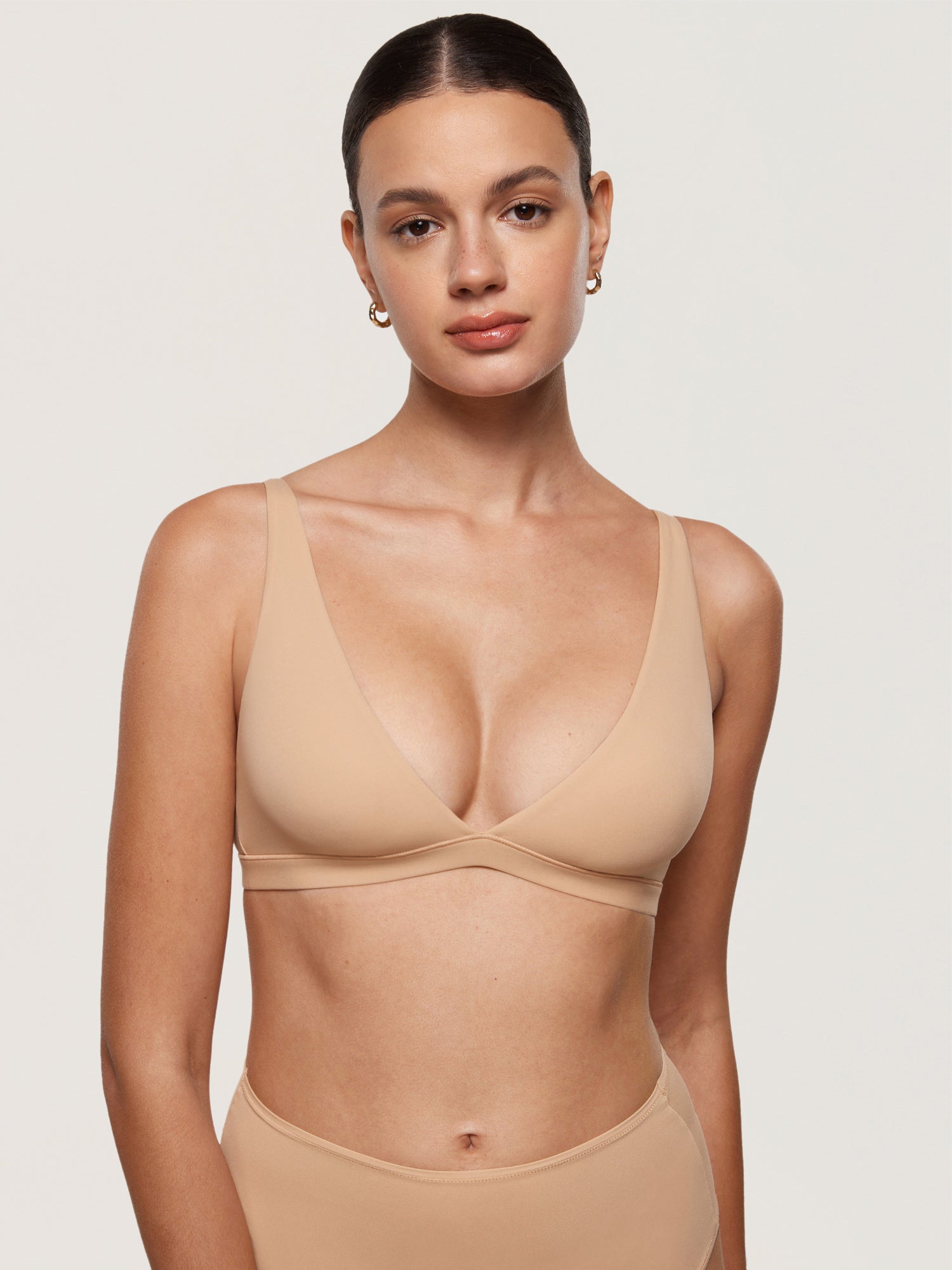 Inbarely® Soft Deep V Bralette Warm Beige