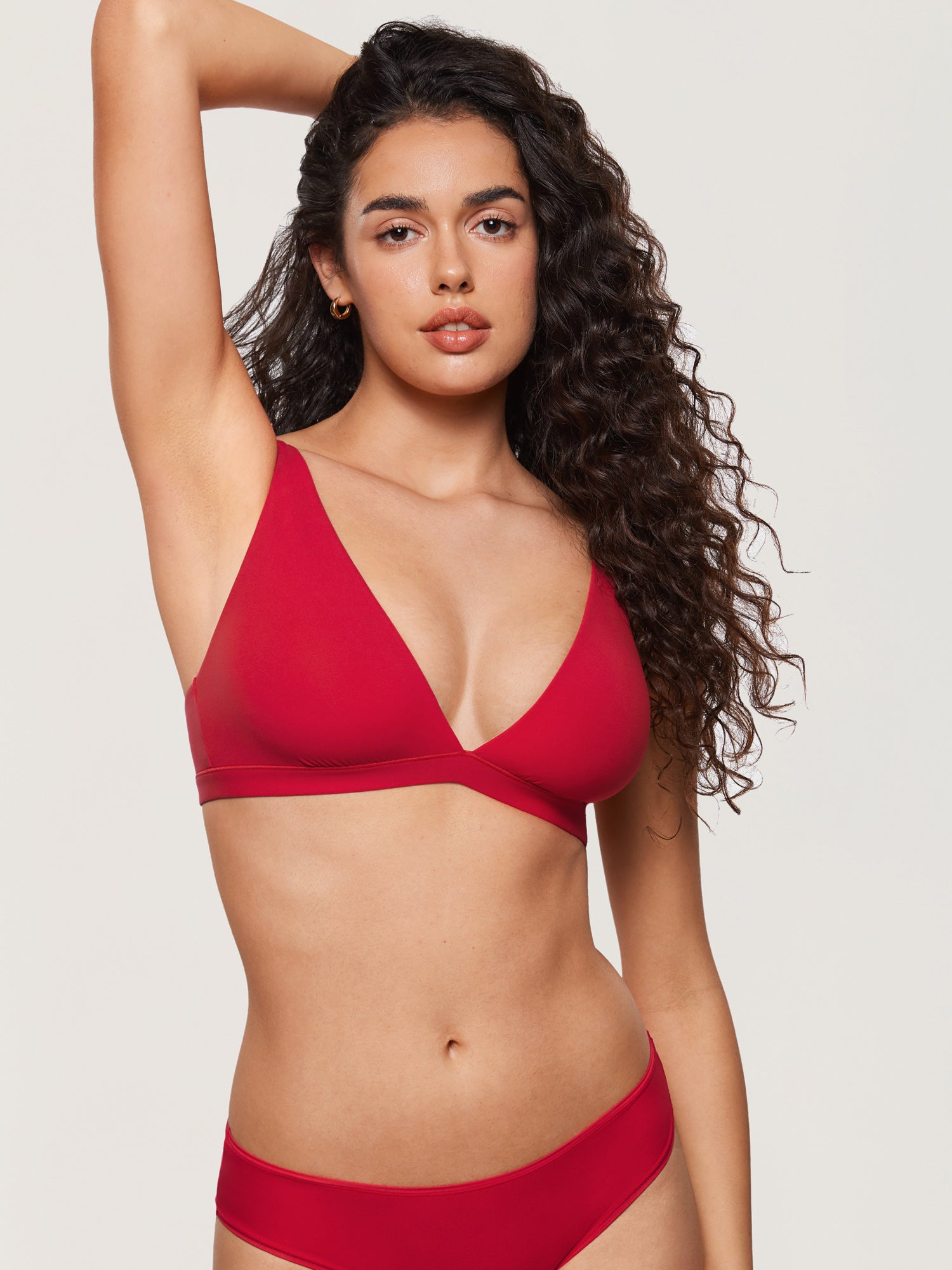 Inbarely® Soft Deep V Bralette Lipstick Red