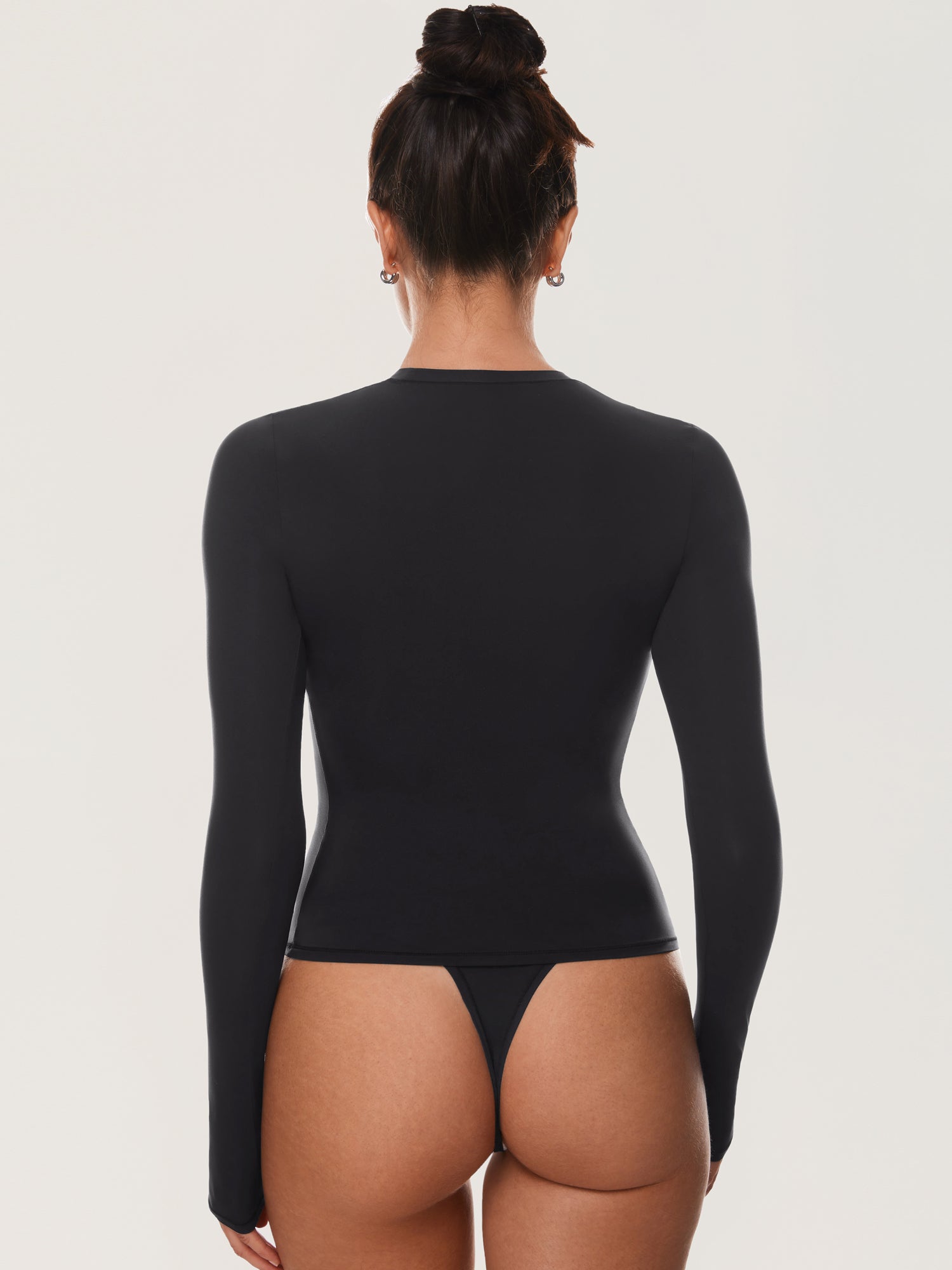 Inbarely® Soft Basic Long Sleeve Tees Black