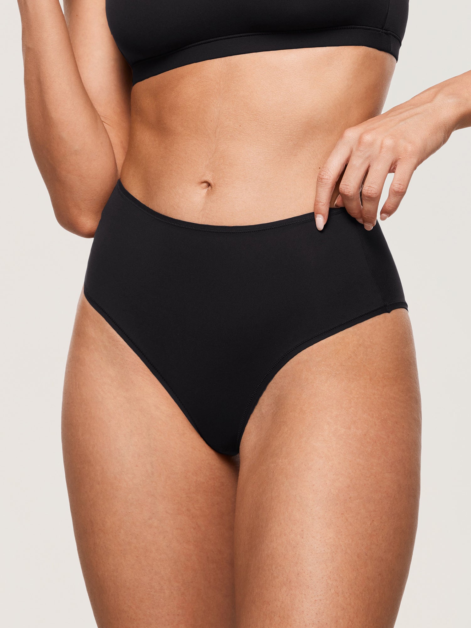 Inbarely® Soft Mid Waist Full Briefs 3 Pack Black 3pack
