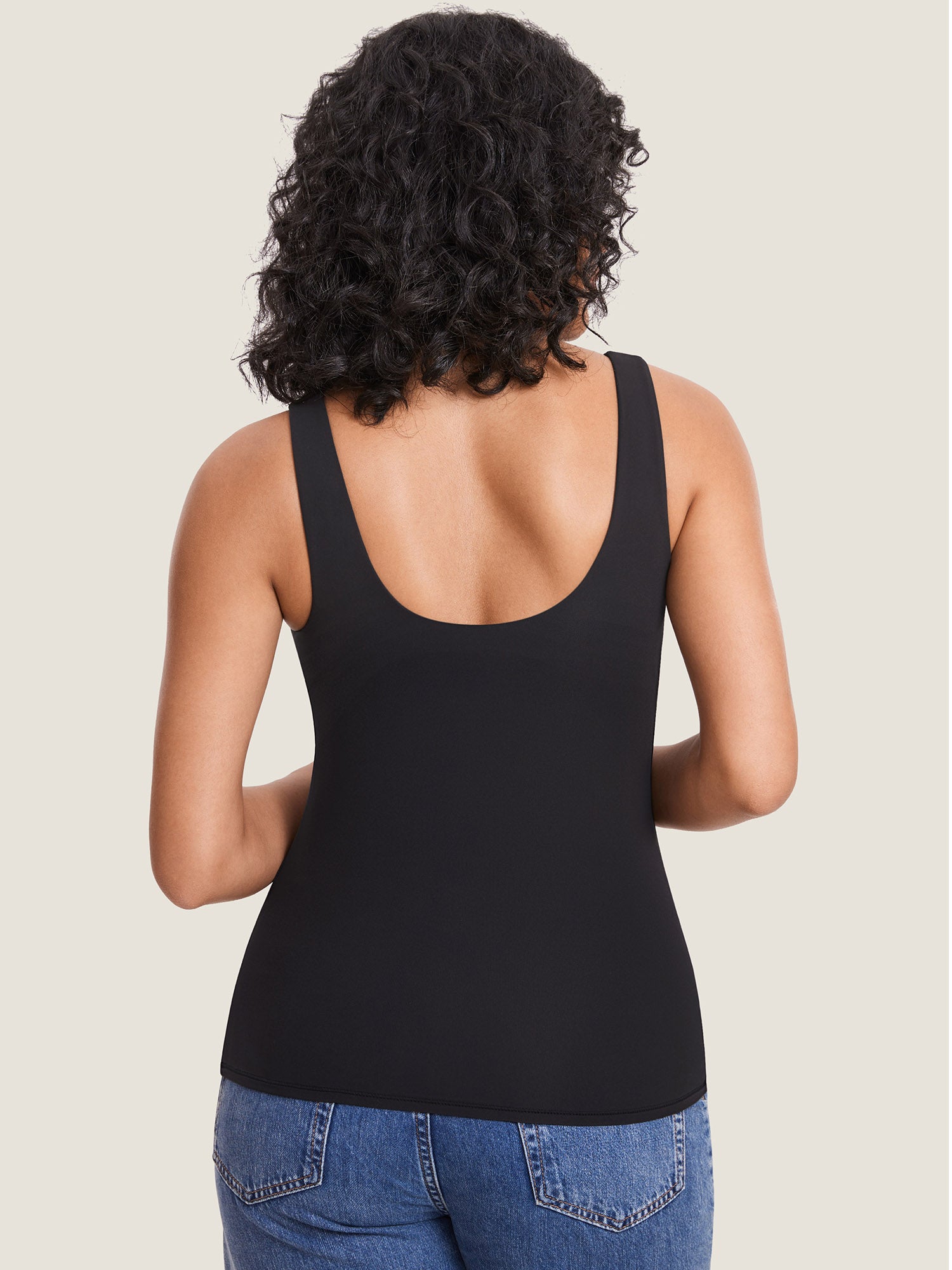 Inbarely® Square Neck Maternity Tank Top Black