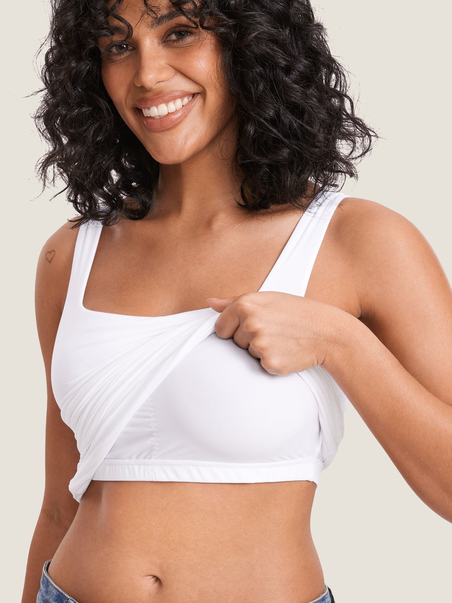 Inbarely® Square Neck Maternity Tank Top White