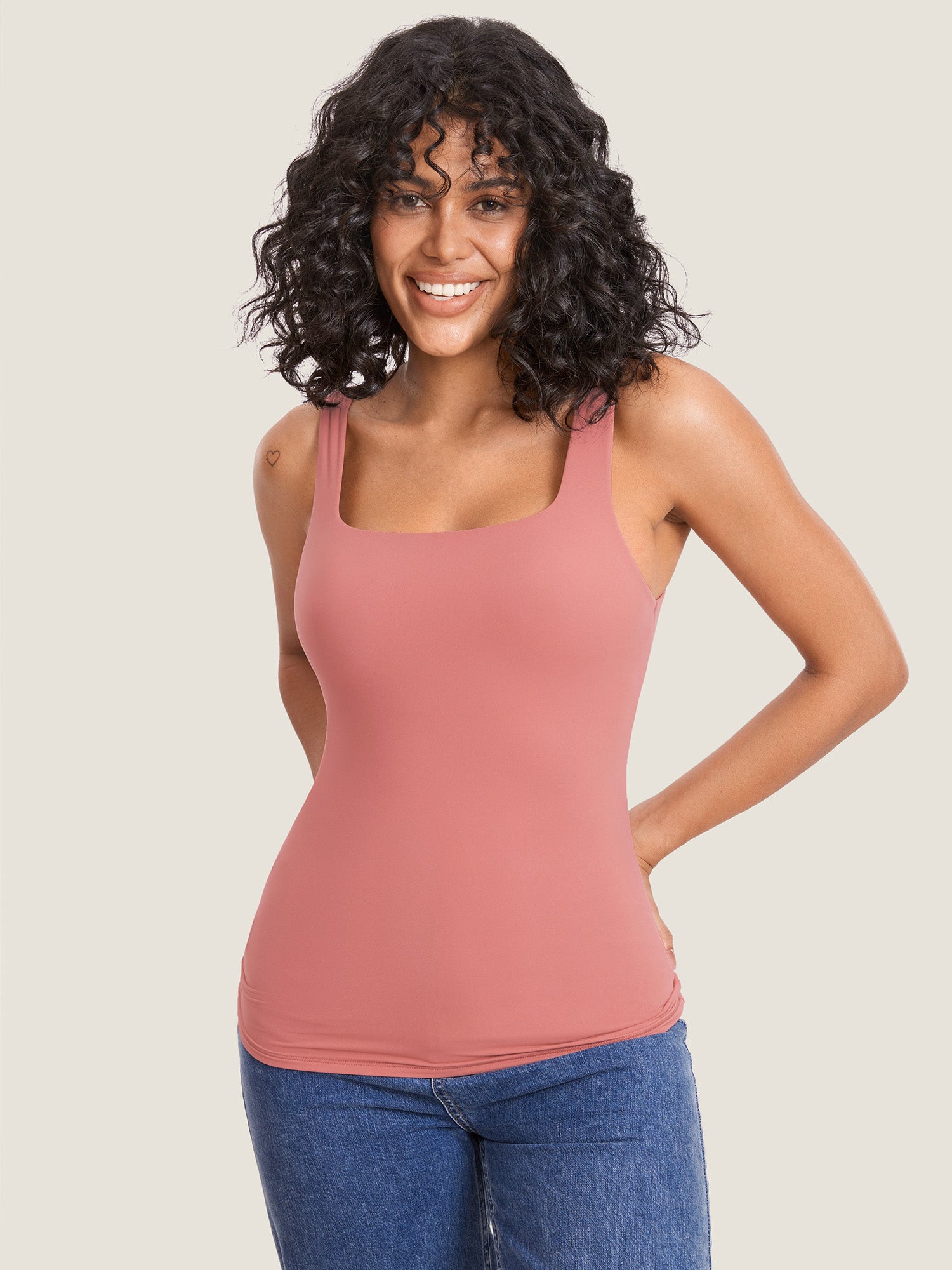 Inbarely® Square Neck Maternity Tank Top Clove