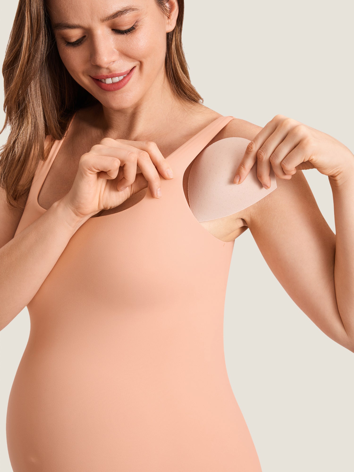 Inbarely® Square Neck Maternity Tank Top Grapefruit Orange