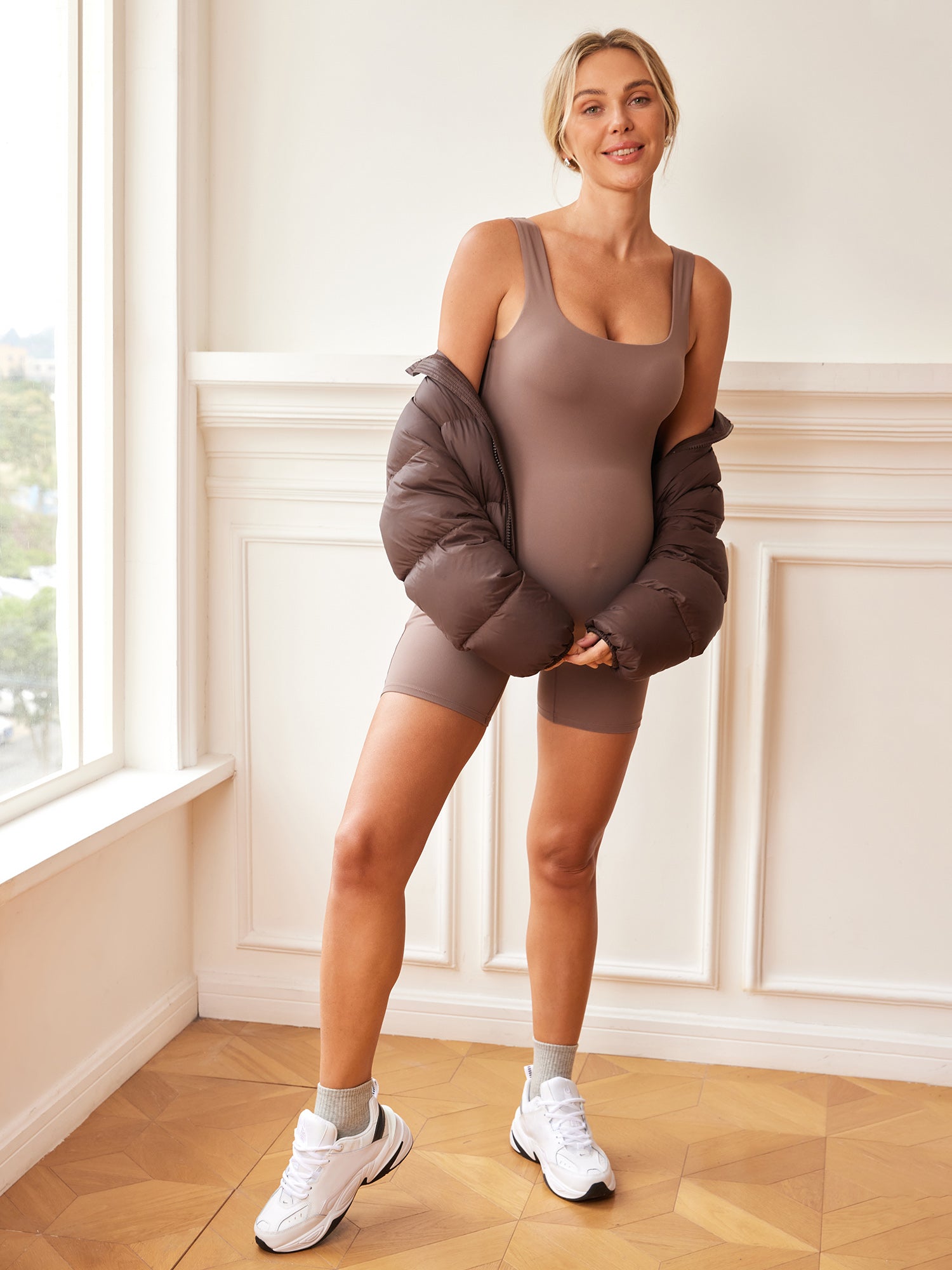 Natrelax® Maternity Romper Brown Purple