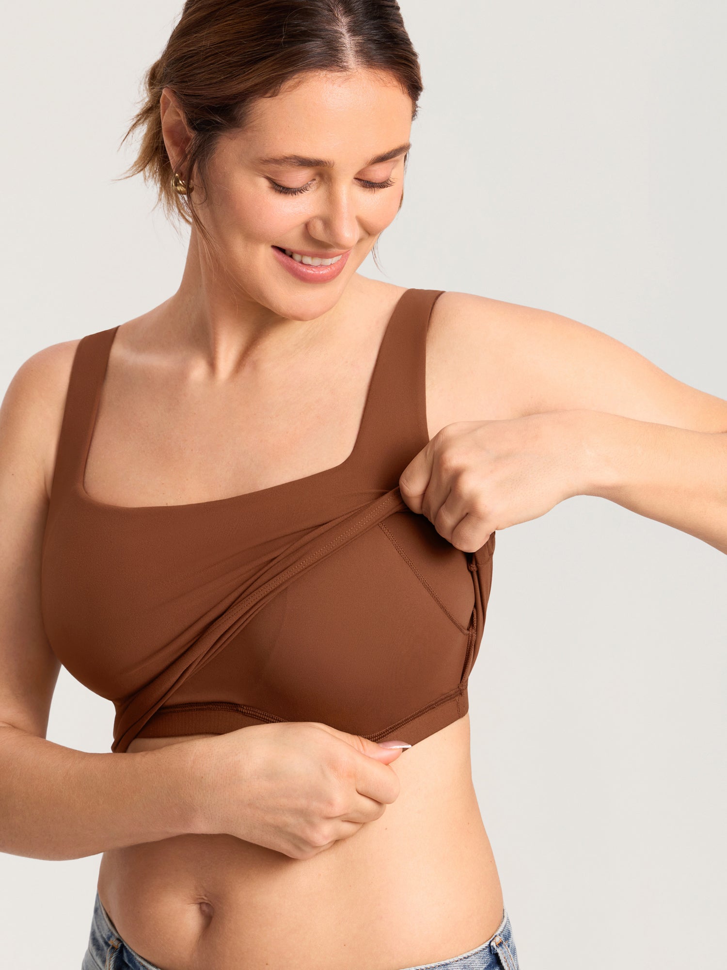 Natrelax® Pumping Crop Tank Top Croissant Brown