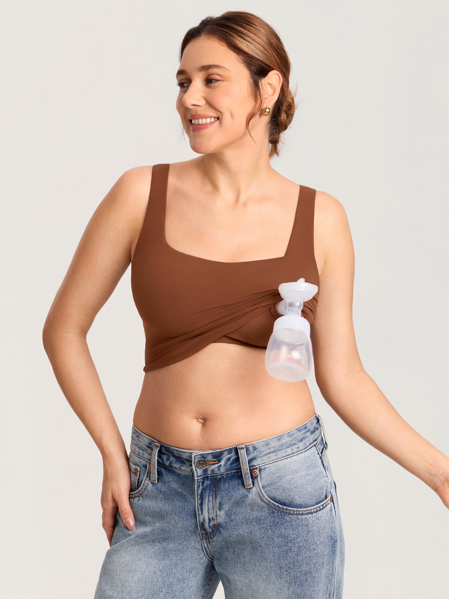 Natrelax® Pumping Crop Tank Top Croissant Brown