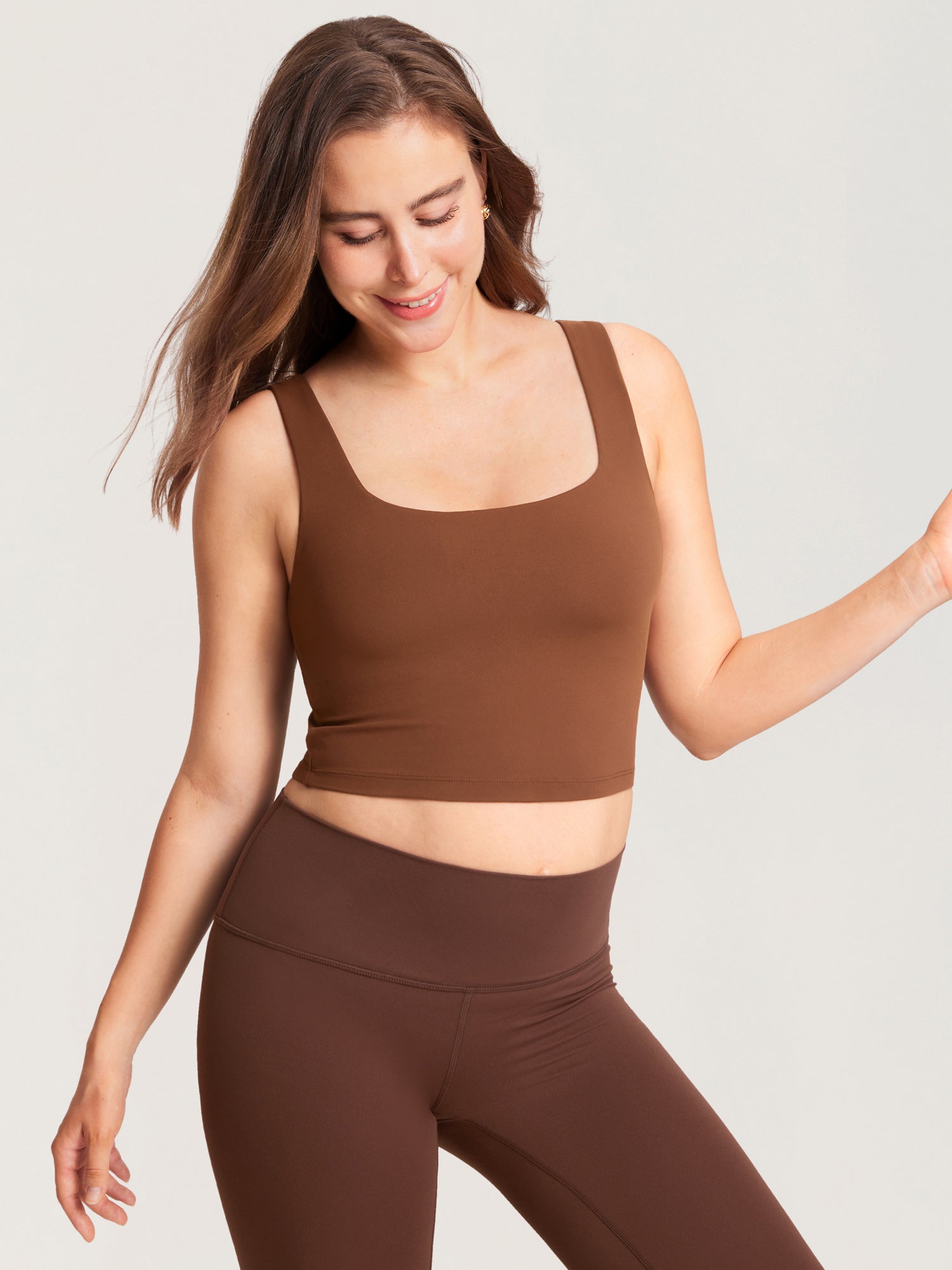 Natrelax® Pumping Crop Tank Top Croissant Brown