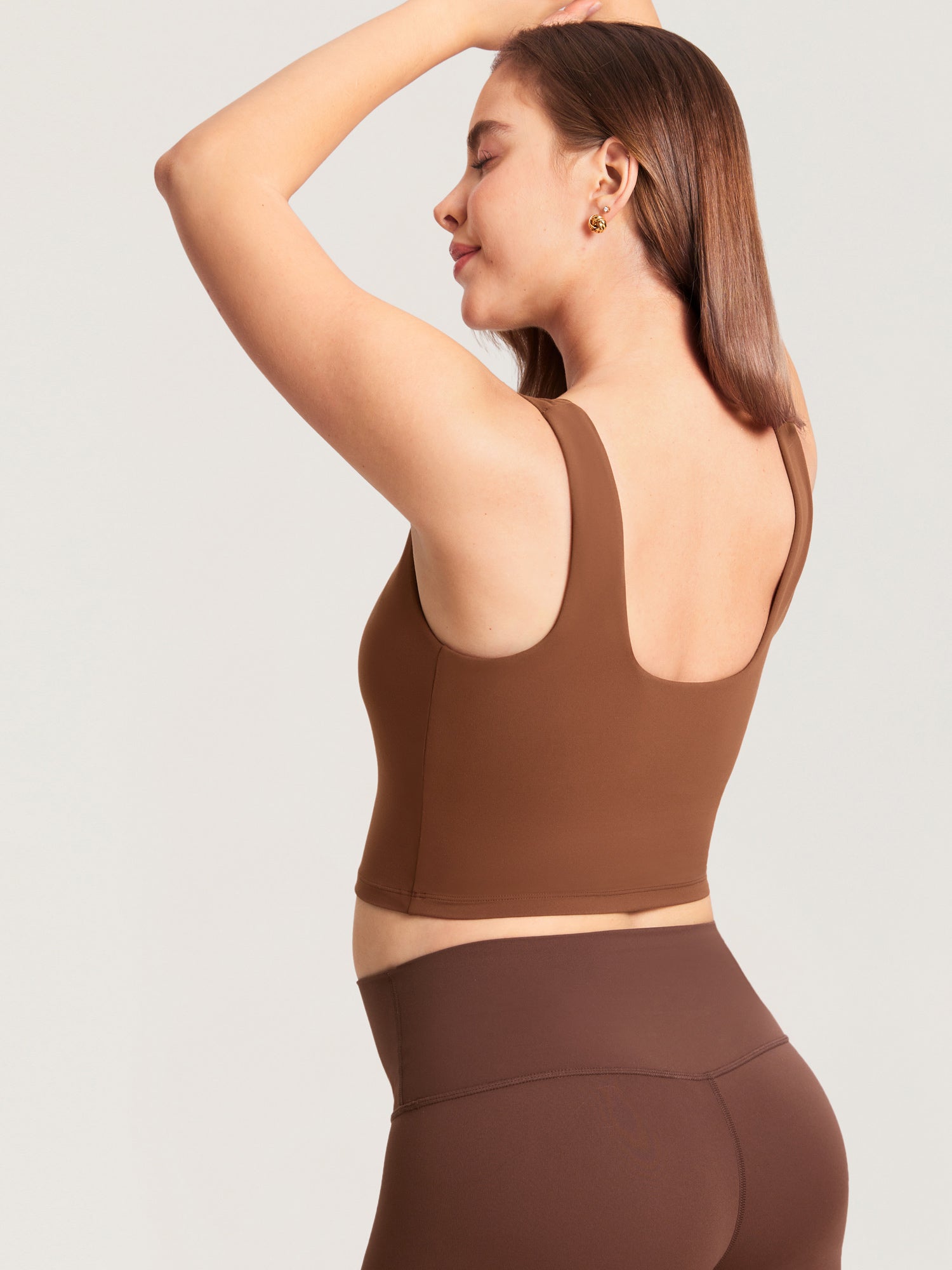 Natrelax® Pumping Crop Tank Top Croissant Brown