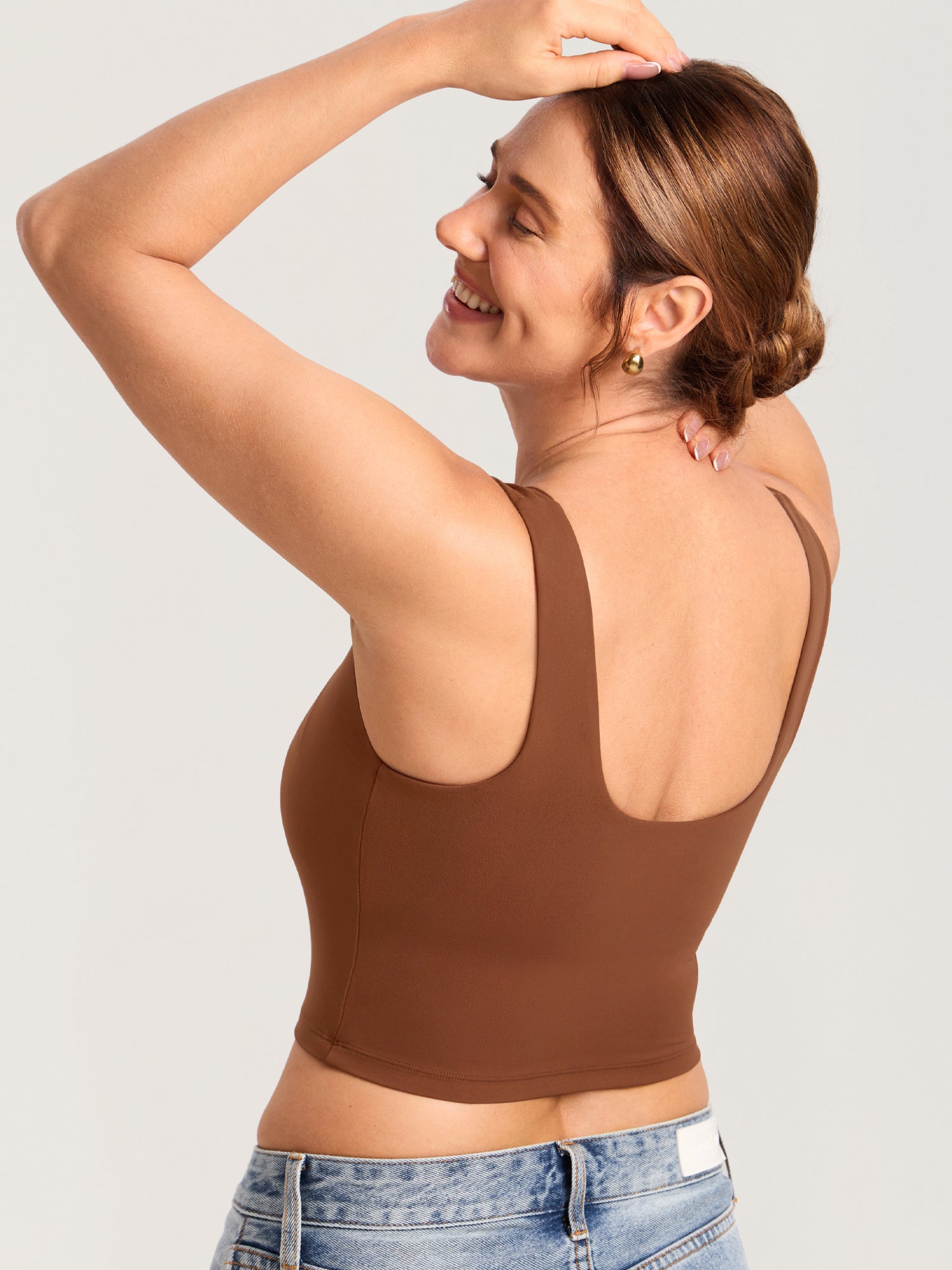 Natrelax® Pumping Crop Tank Top Croissant Brown