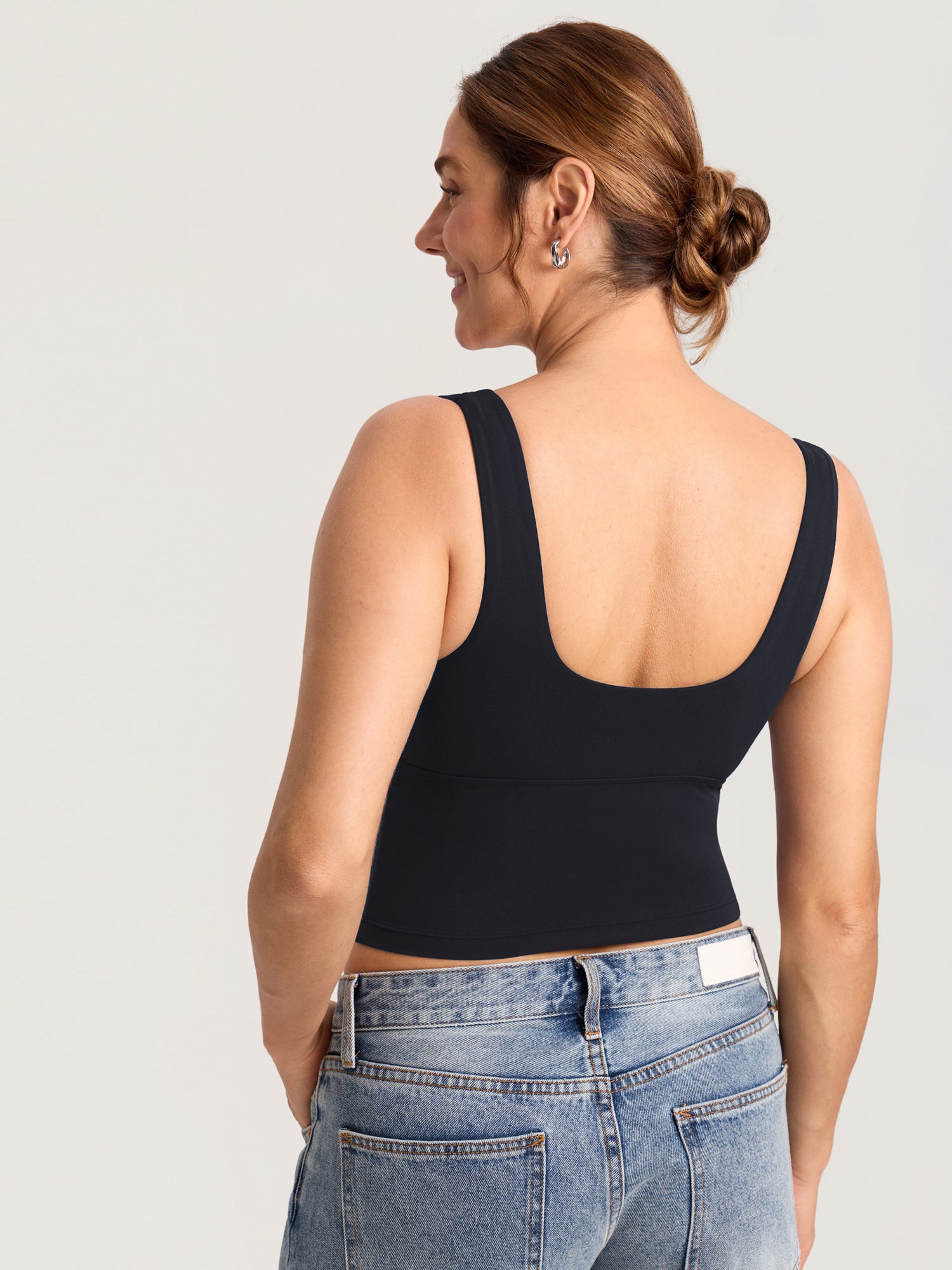 Natrelax® Crossover Nursing Crop Tank Top Black