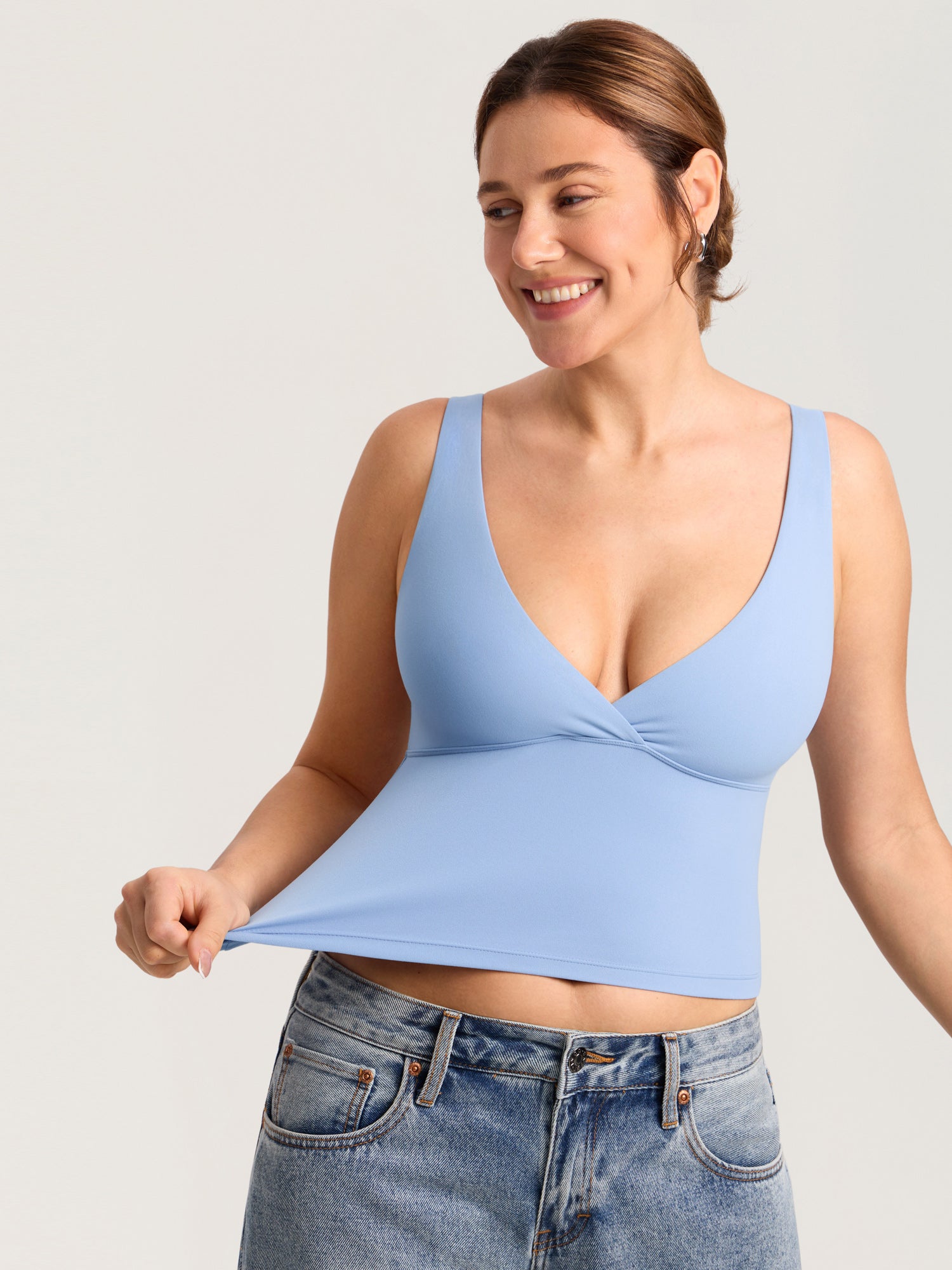 Natrelax® Crossover Nursing Crop Tank Top Moonlight Blue