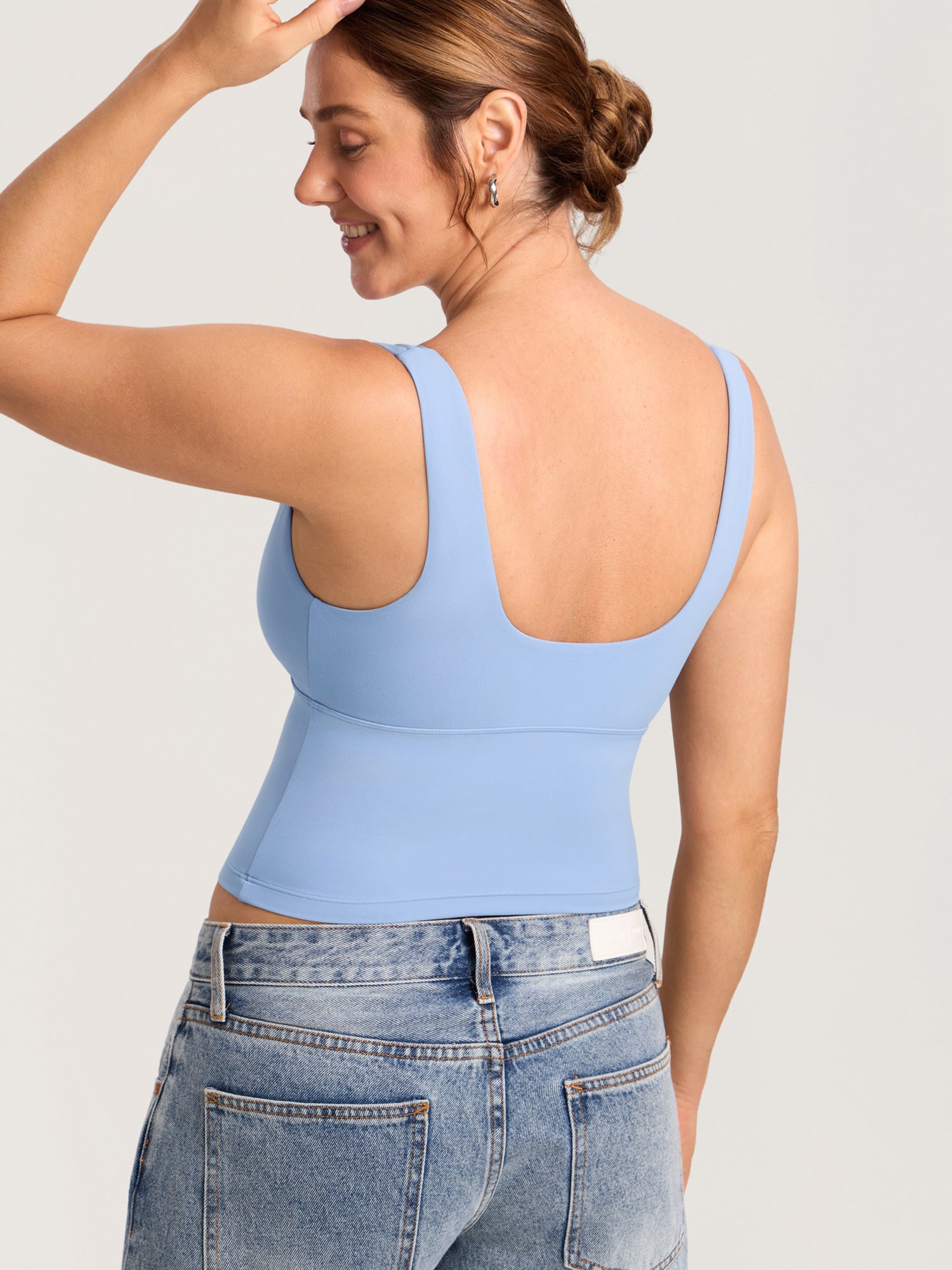 Natrelax® Crossover Nursing Crop Tank Top Moonlight Blue