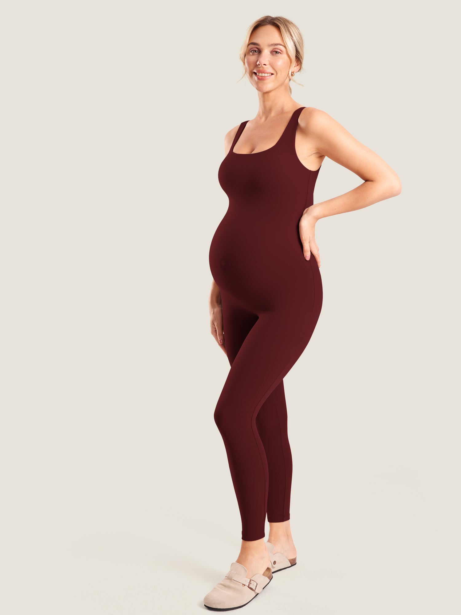 Natrelax® Maternity Jumpsuit Red Merlot
