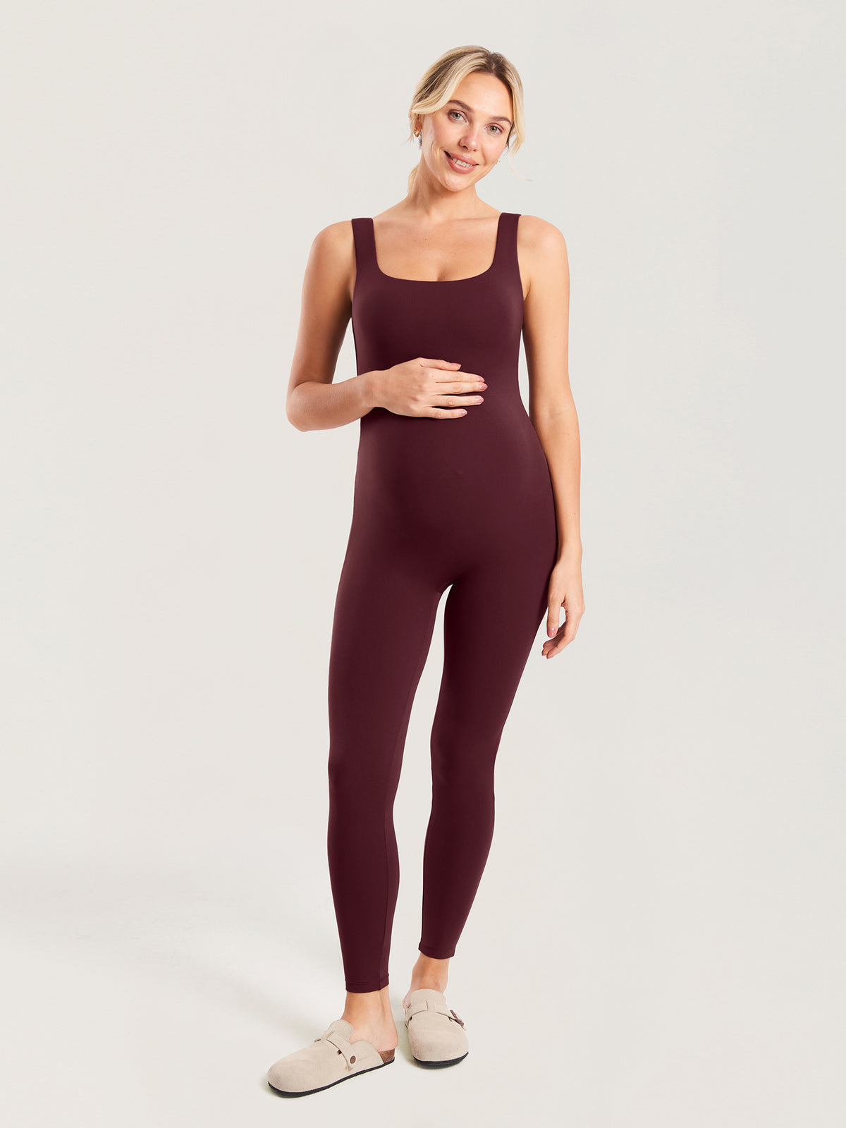 Natrelax® Maternity Jumpsuit 25" Ripe Plum
