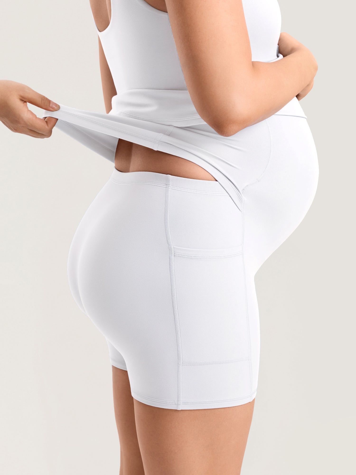 Natrelax® Maternity Mini Dress - Easy Peezy White