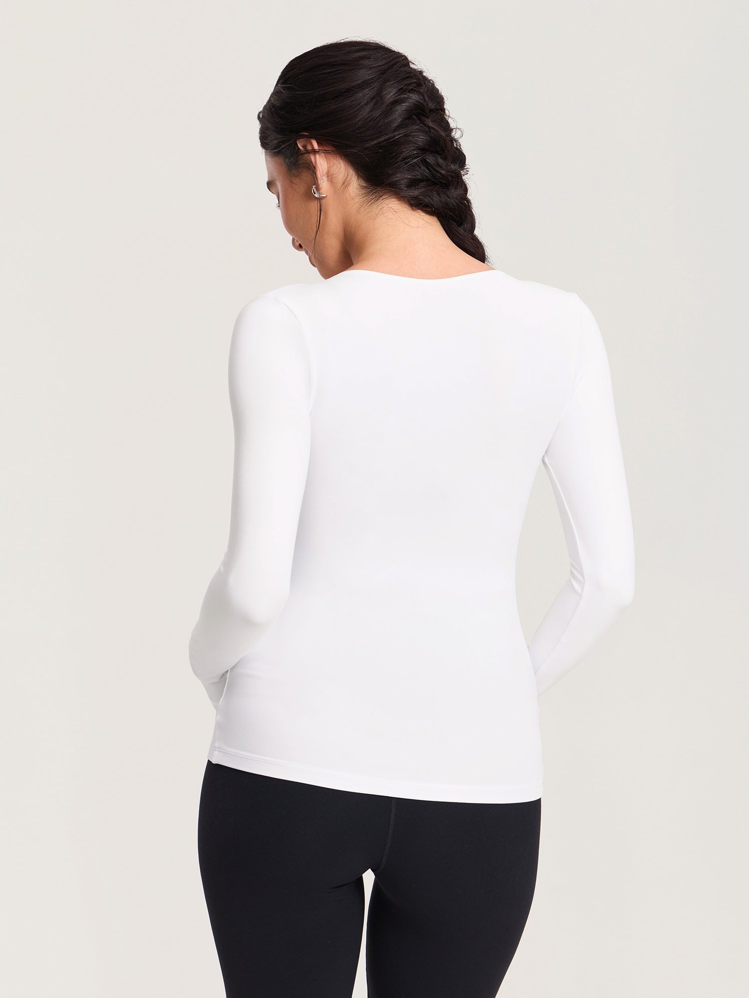 AirSoft Crossover Maternity & Nursing Top - Long Sleeves Snow White
