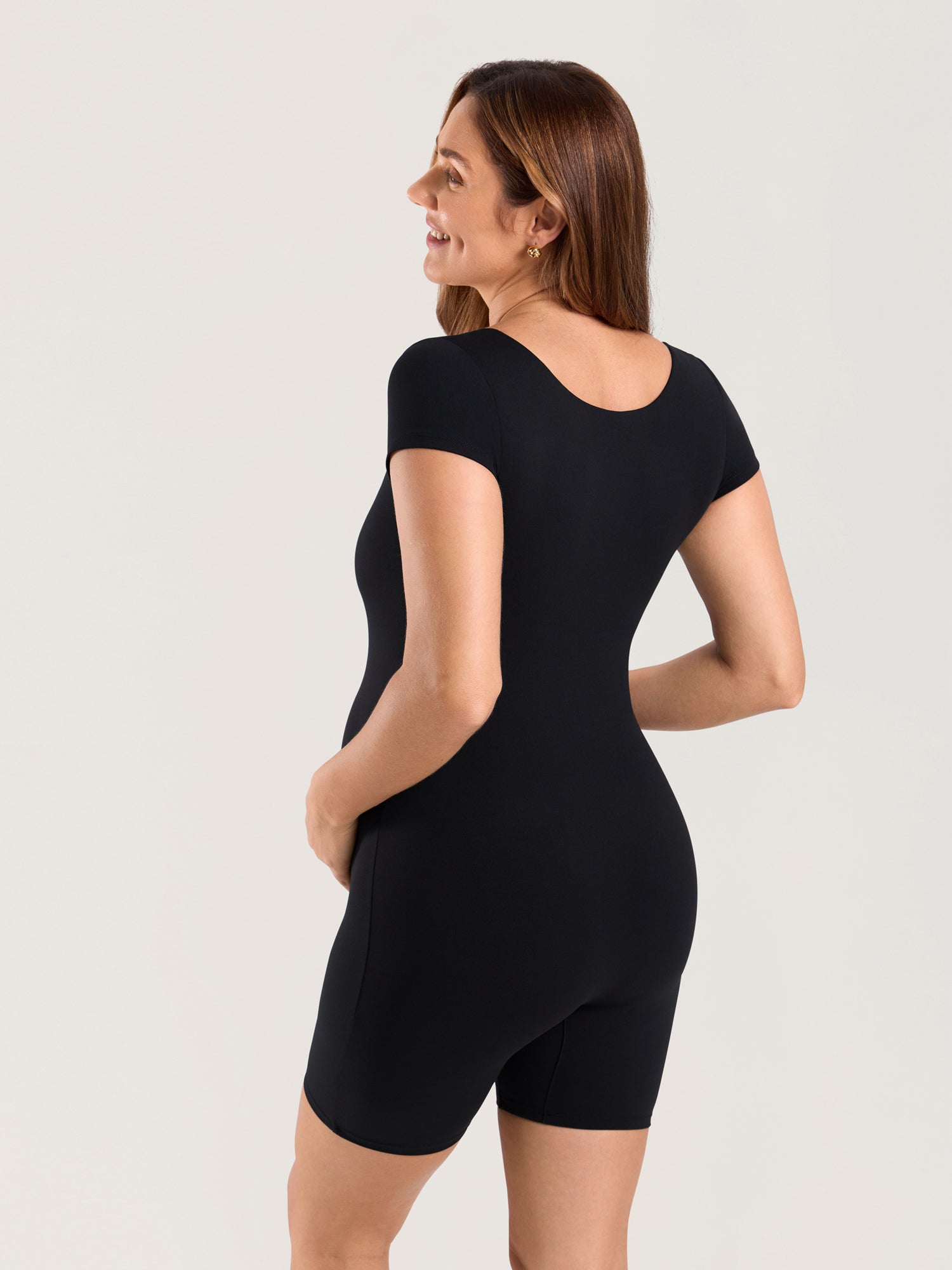 Natrelax® Maternity Short Sleeve Romper Black