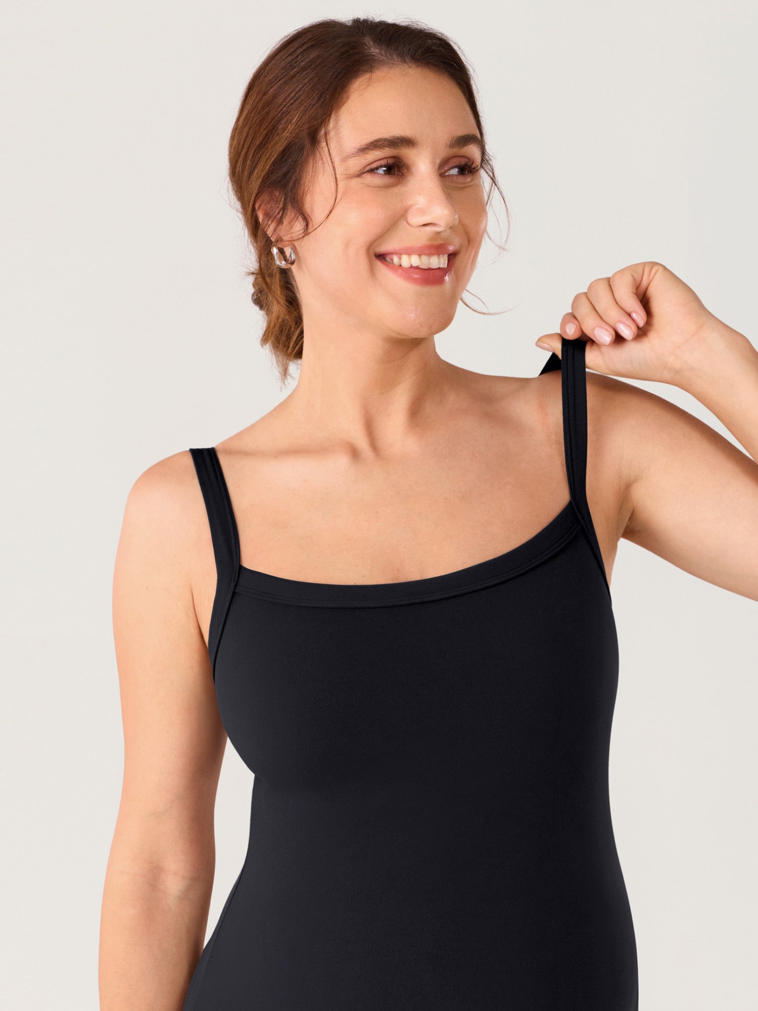 Natrelax® Maternity Cami Romper - Built-in Pads Black