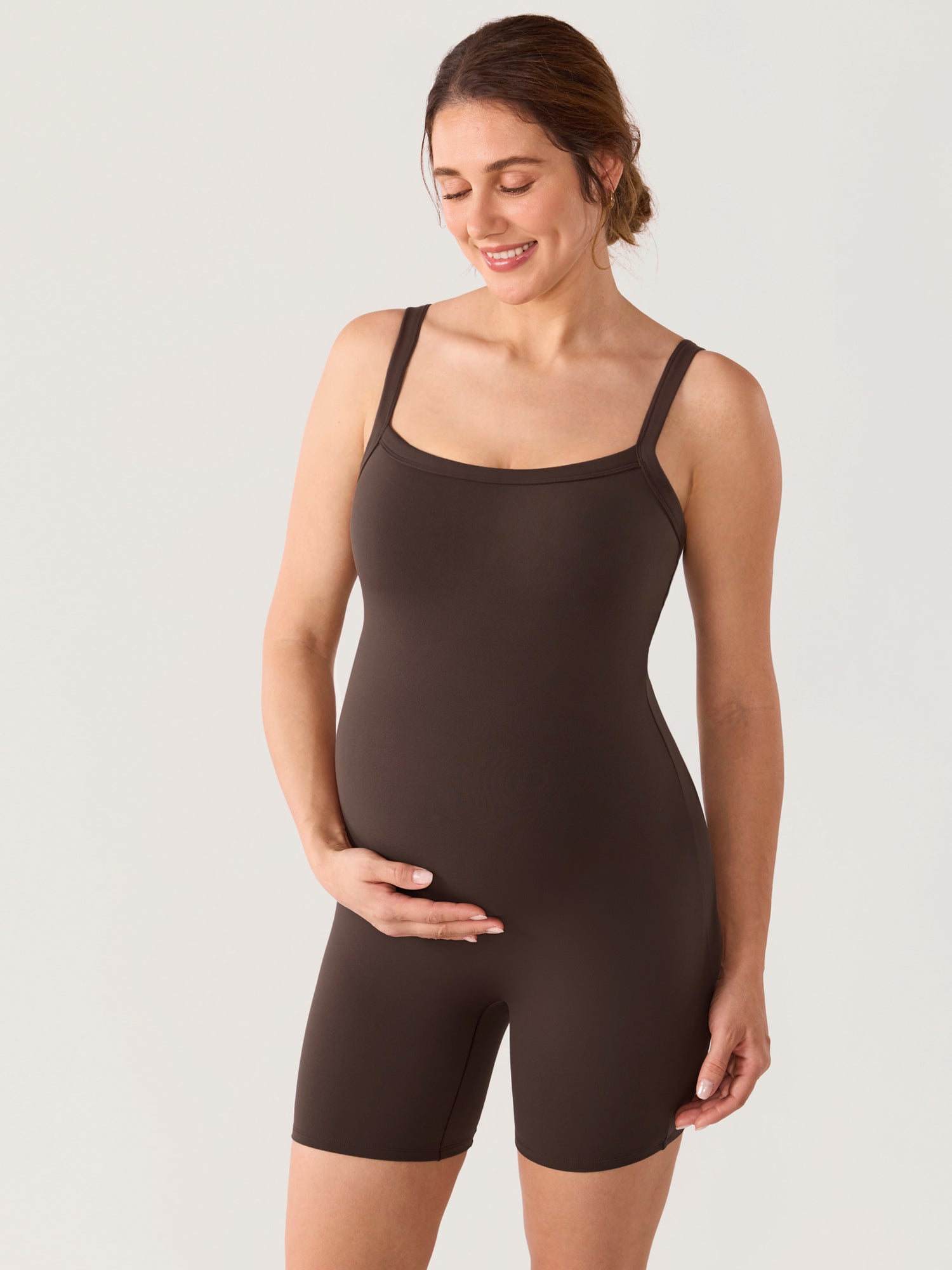 Natrelax® Maternity Cami Romper - Built-in Pads Clay Brown