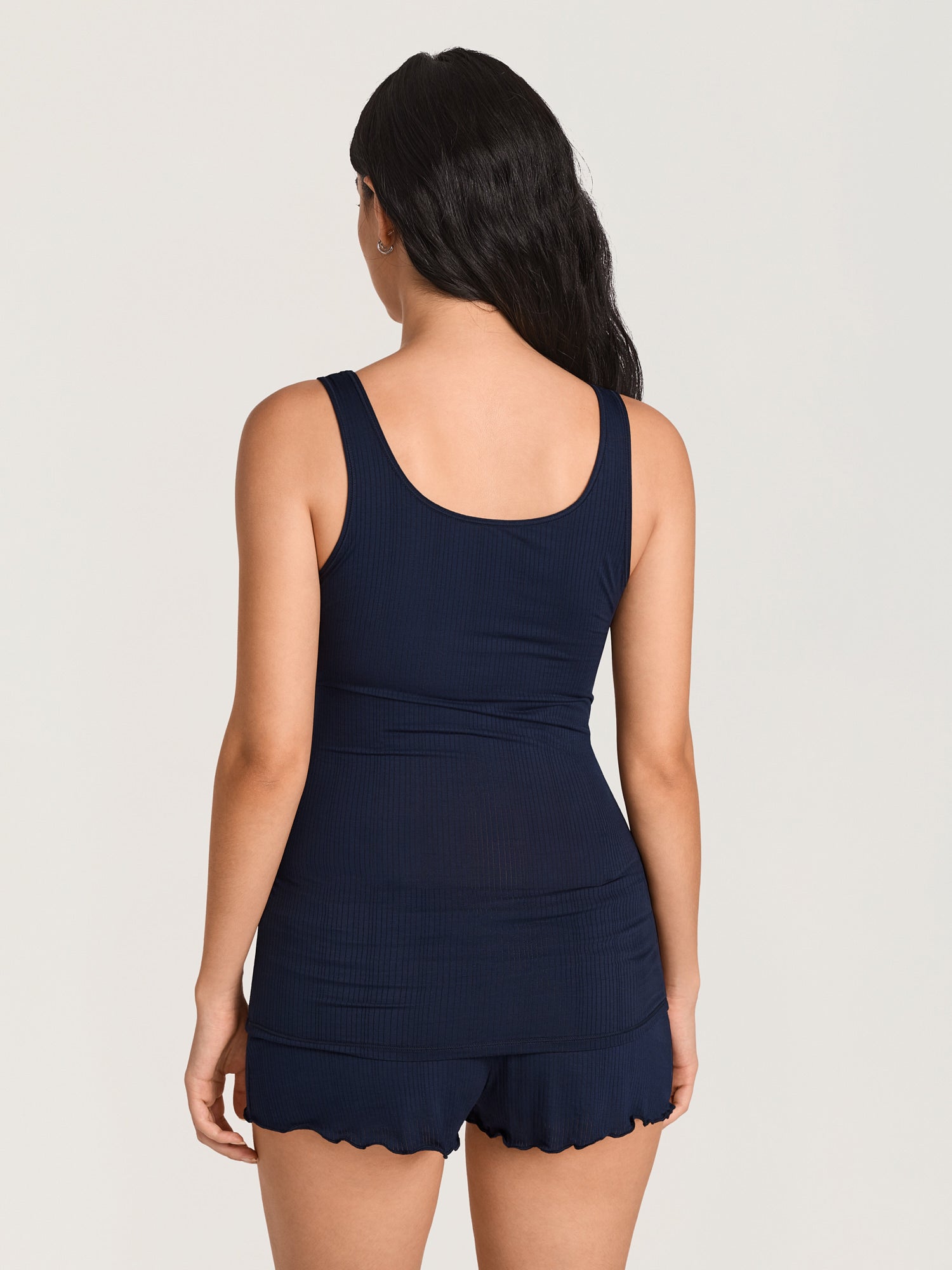 Naturveil Modal Ribbed Maternity Lounge Tank Deep Ocean Blue
