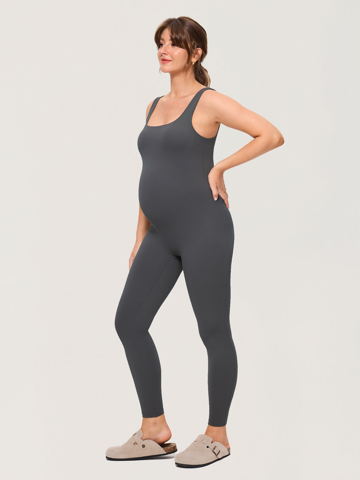 Natrelax® Maternity Jumpsuit 28" Mysterious Grey