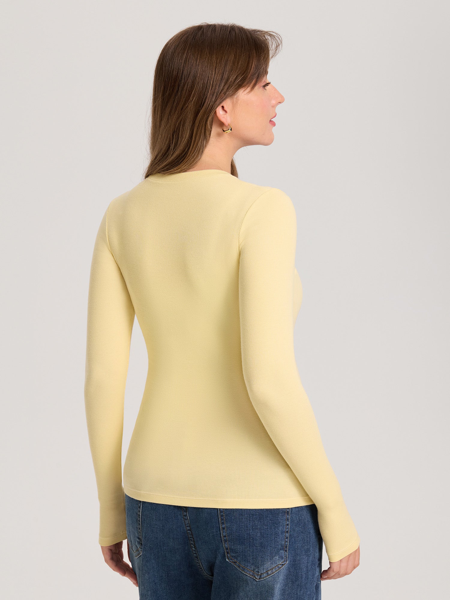 Cotton Rib Crew Neck Maternity Top