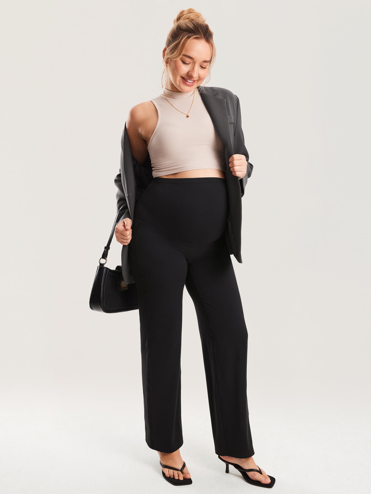 Natrelax® Maternity Wide Leg Pants 31" Black